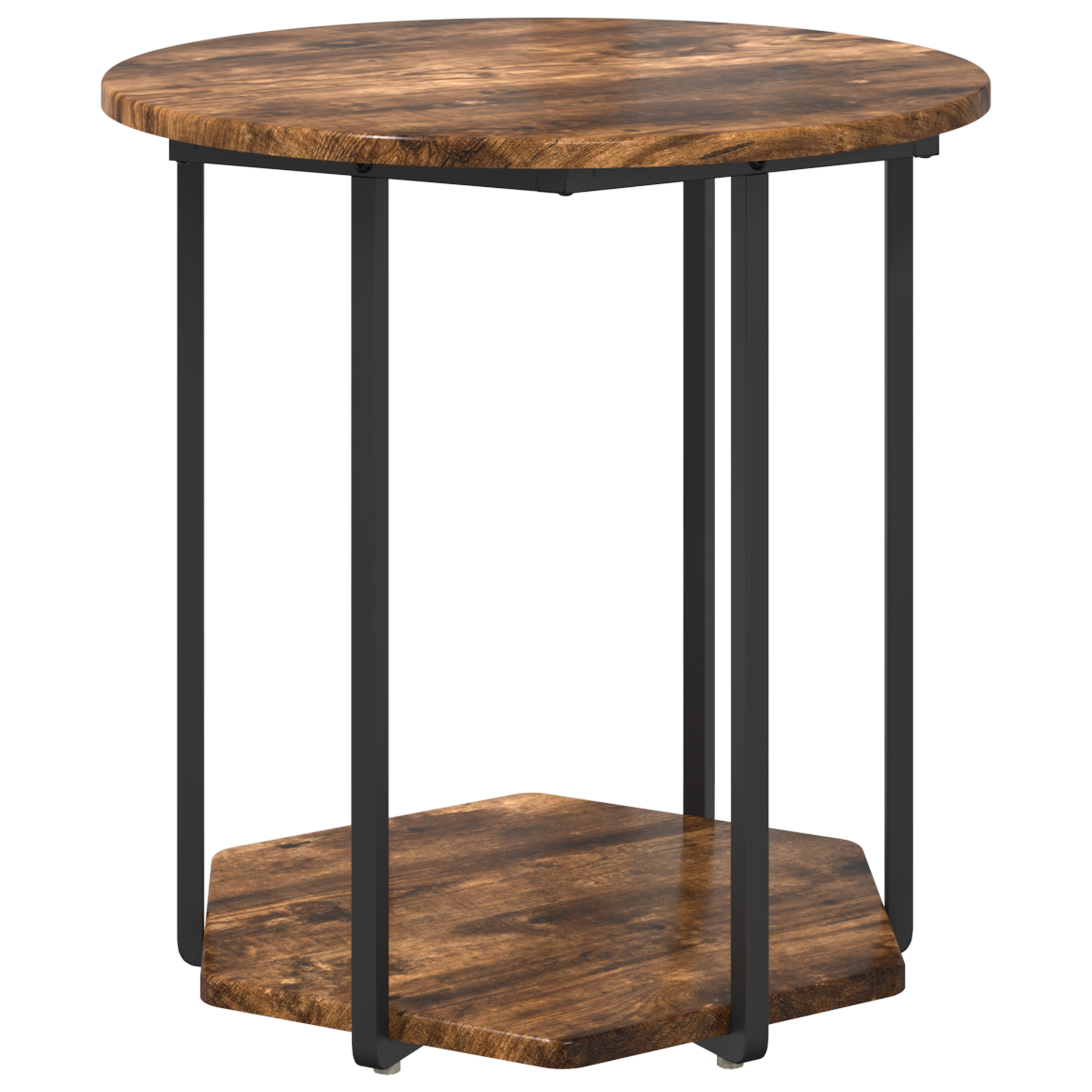Side Table 2 pcs Smoked Oak Engineered Wood and Metal - Image 4