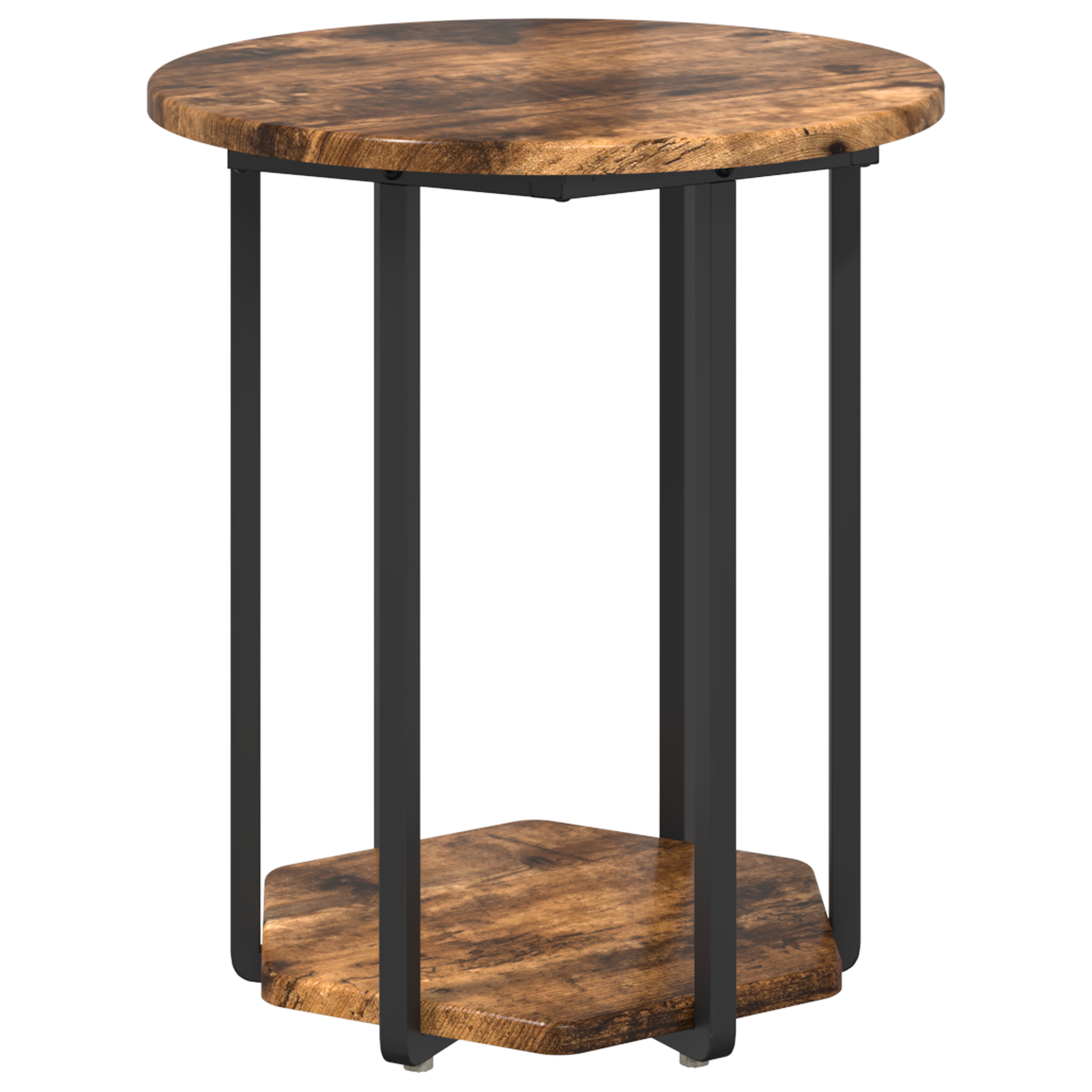 Side Table 2 pcs Smoked Oak Engineered Wood and Metal - Image 5