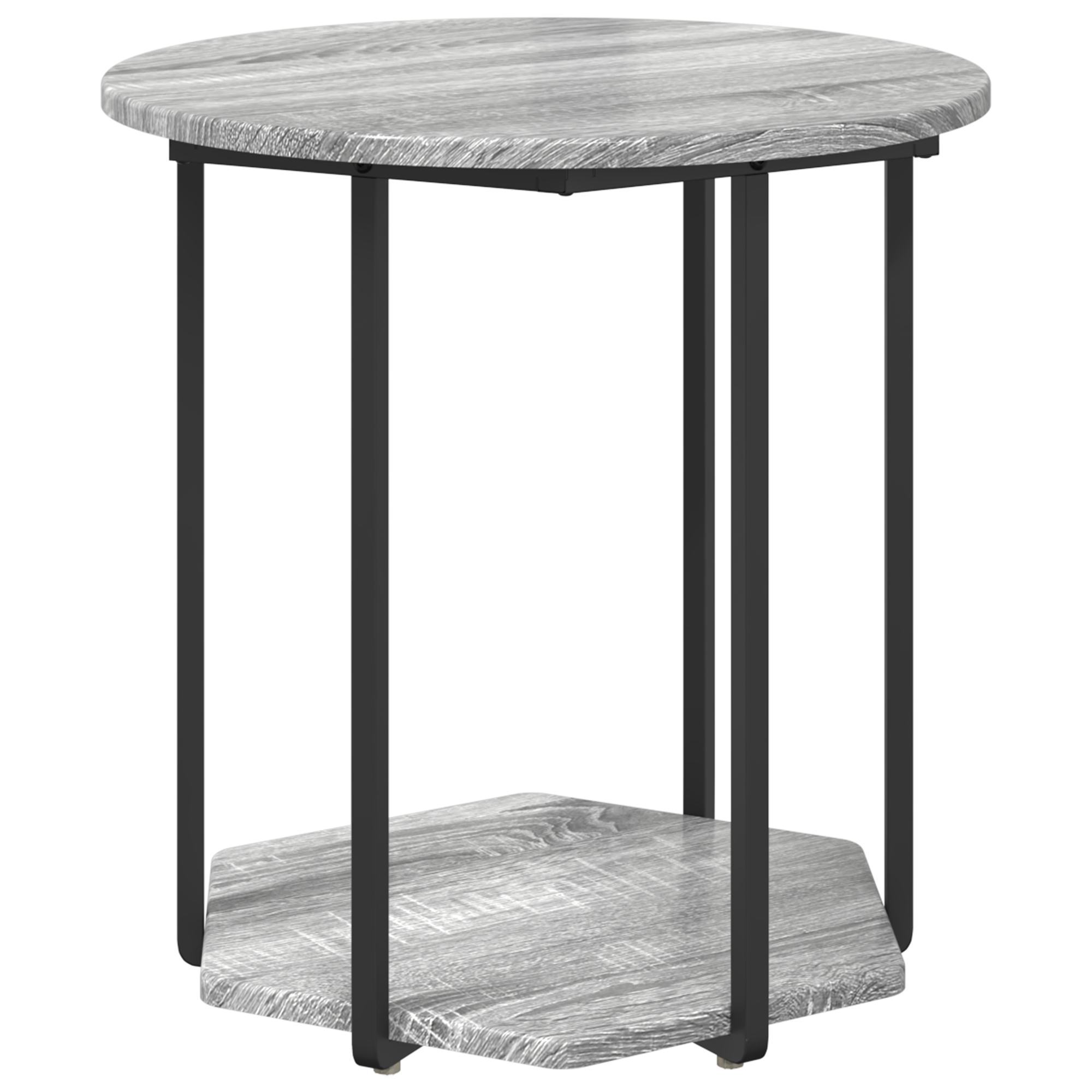 Side Table 2 pcs Grey Sonoma Engineered Wood and Metal - Image 4
