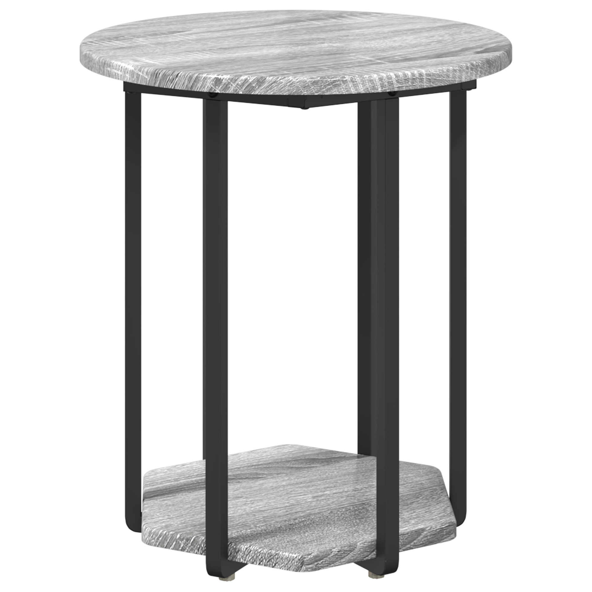 Side Table 2 pcs Grey Sonoma Engineered Wood and Metal - Image 5