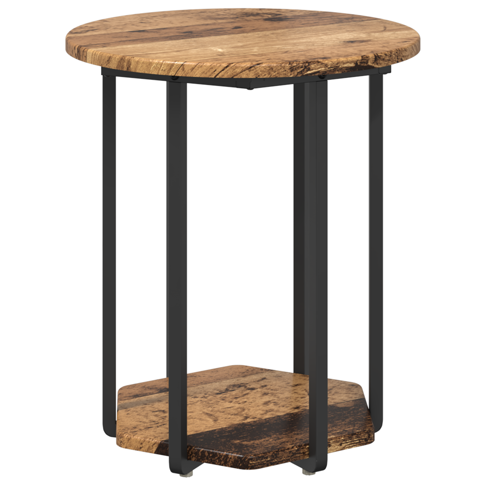 Side Table Set of 2 - Old Wood and Metal - Image 5