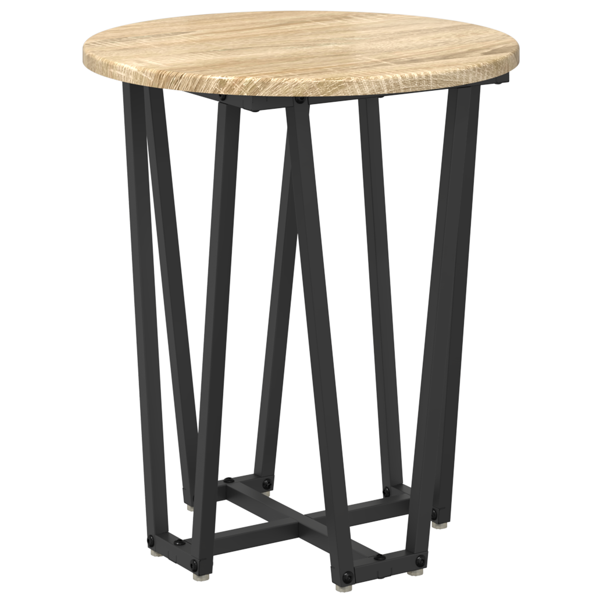 Side Table Set of 2 - Sonoma Oak Engineered Wood and Metal - Image 5