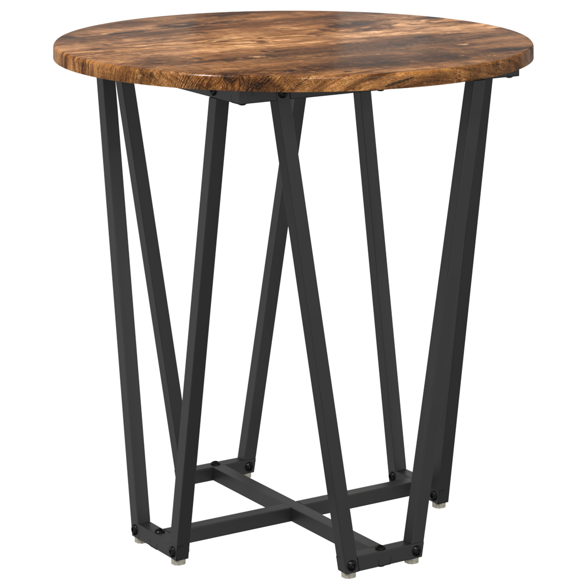 Side Table Set - 2 Pieces, Smoked Oak, Engineered Wood and Metal - Image 4