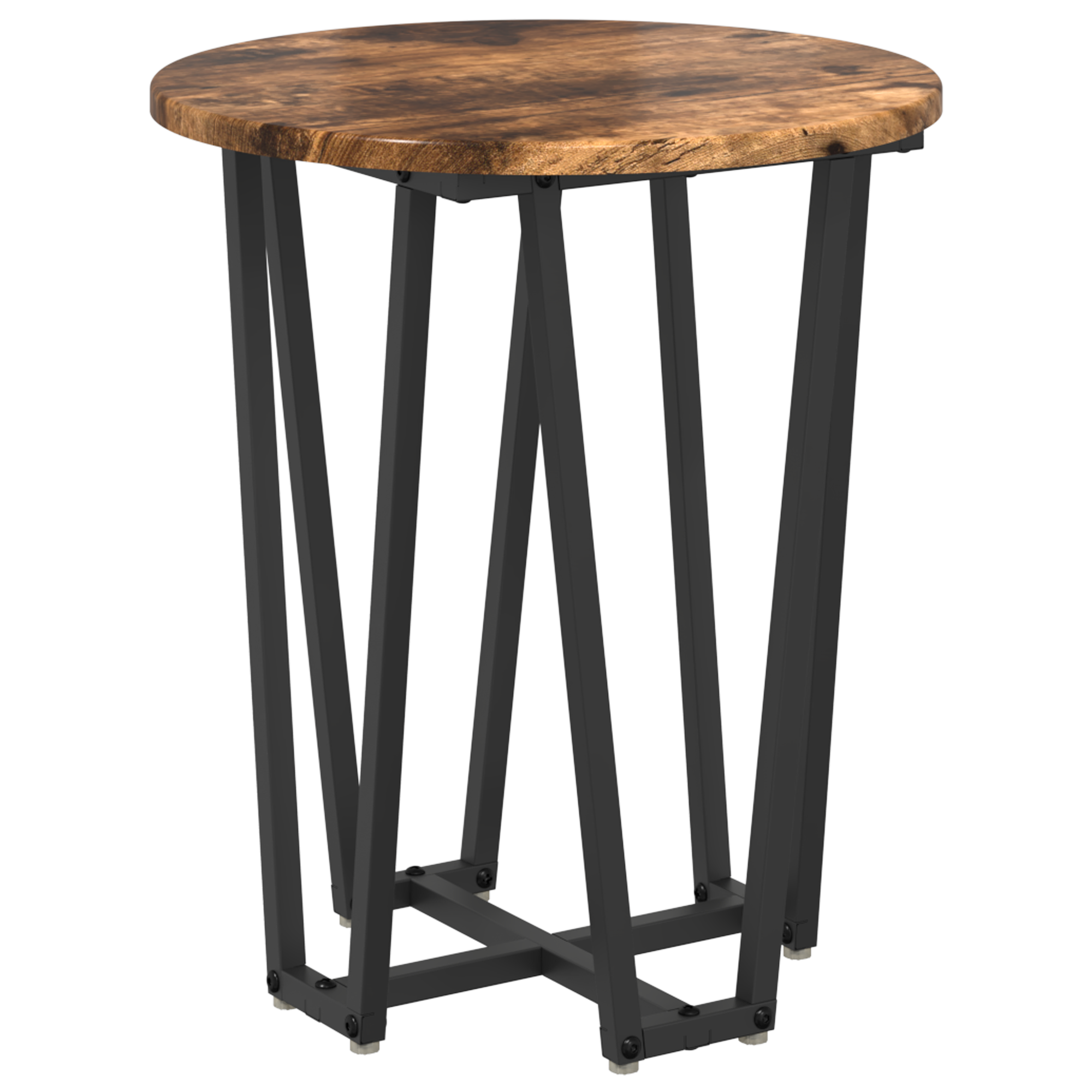 Side Table Set - 2 Pieces, Smoked Oak, Engineered Wood and Metal - Image 5