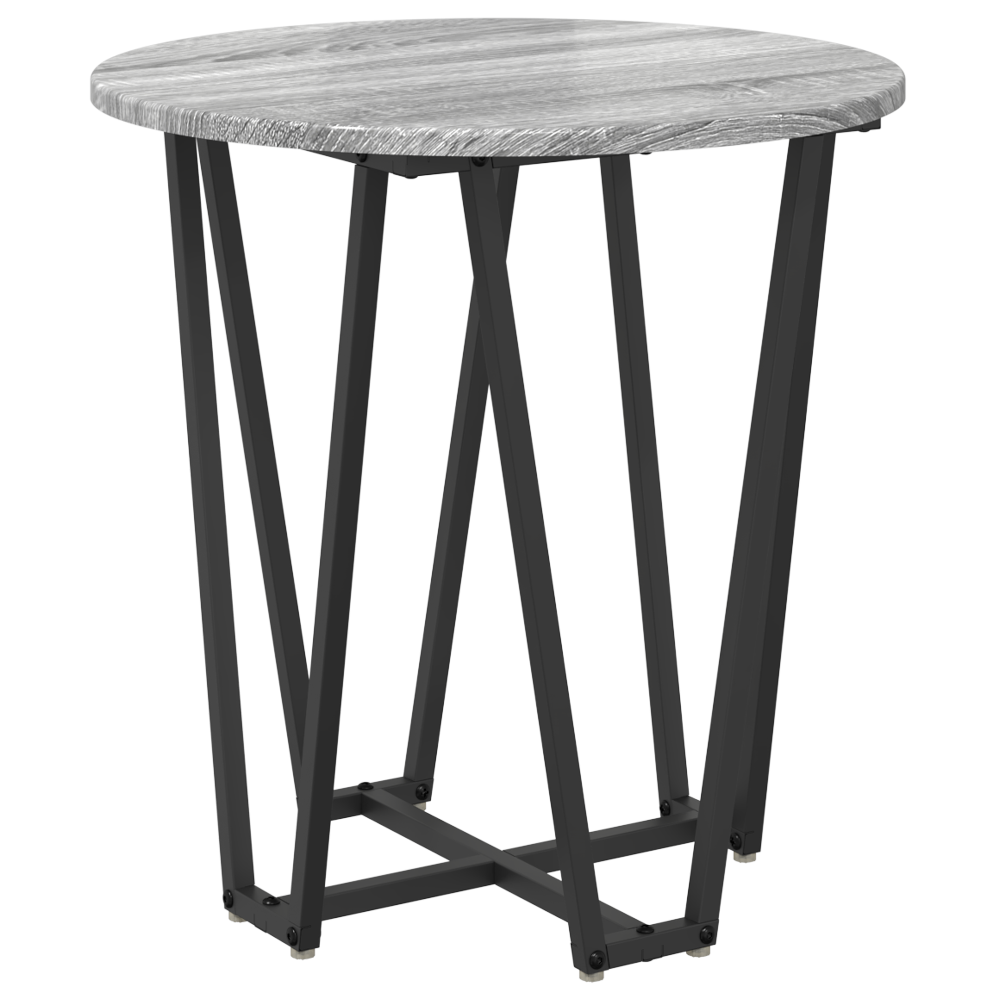 Side Table 2 pcs Gray Sonoma Engineered Wood and Metal - Image 4