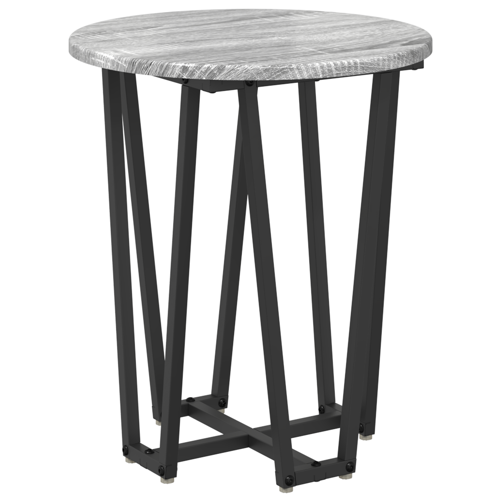 Side Table 2 pcs Gray Sonoma Engineered Wood and Metal - Image 5