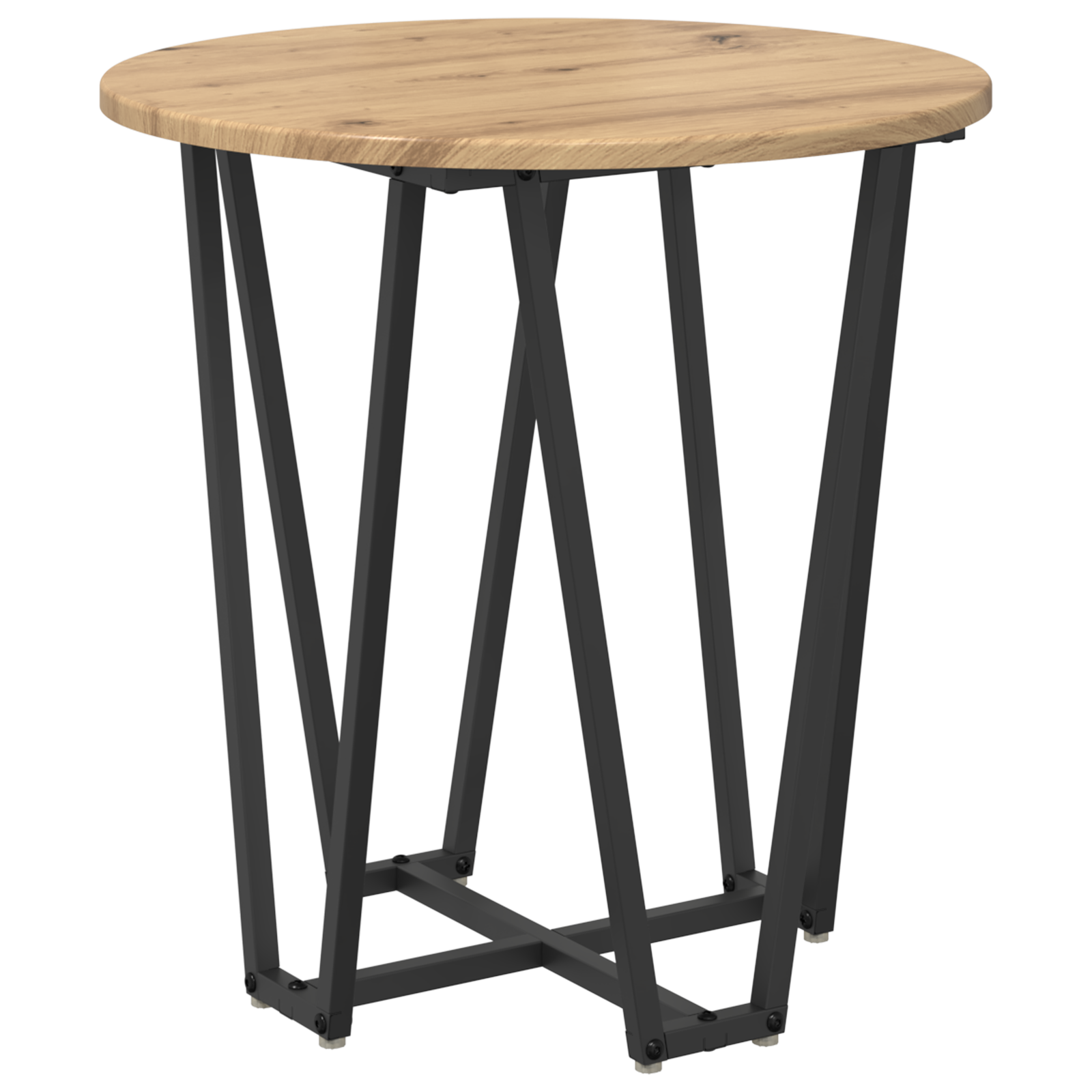 Side Table Set of 2 - Rustic Oak Engineered Wood with Metal - Image 4