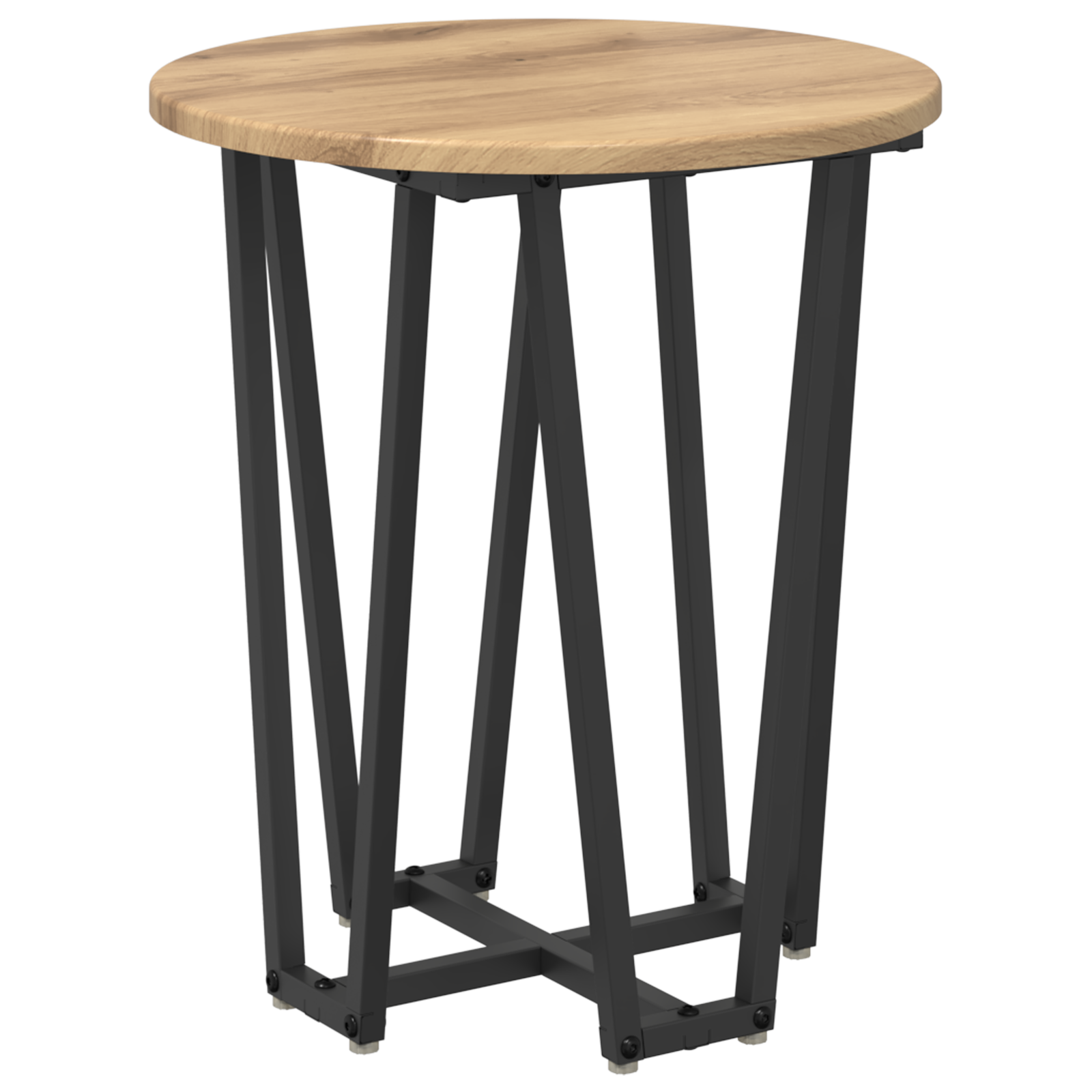 Side Table Set of 2 - Rustic Oak Engineered Wood with Metal - Image 5