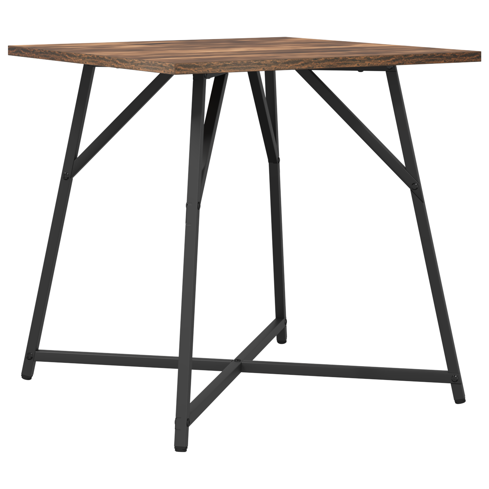Side Table Set - 2 Rustic Smoked Oak and Metal Tables - Image 5