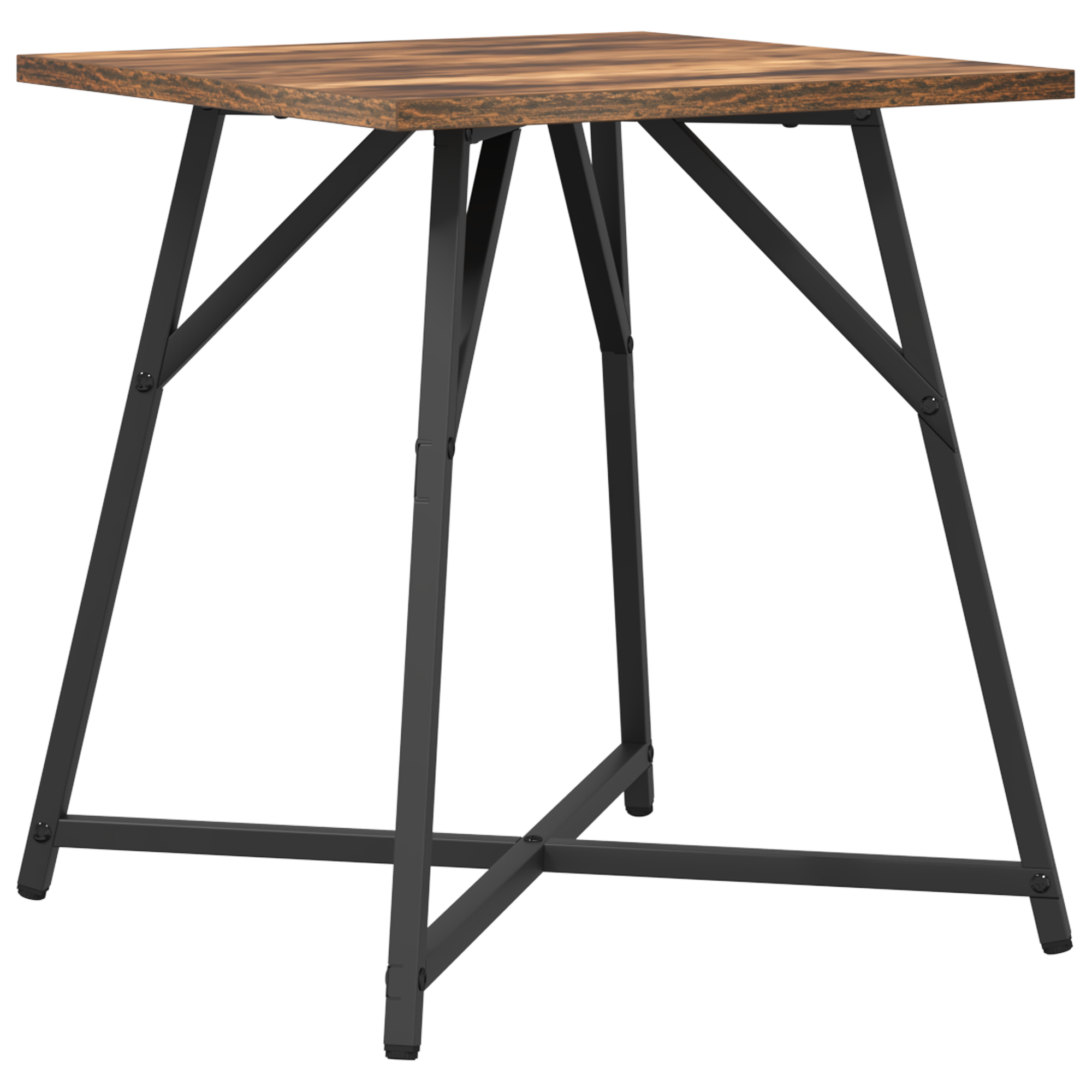 Side Table Set - 2 Rustic Smoked Oak and Metal Tables - Image 6