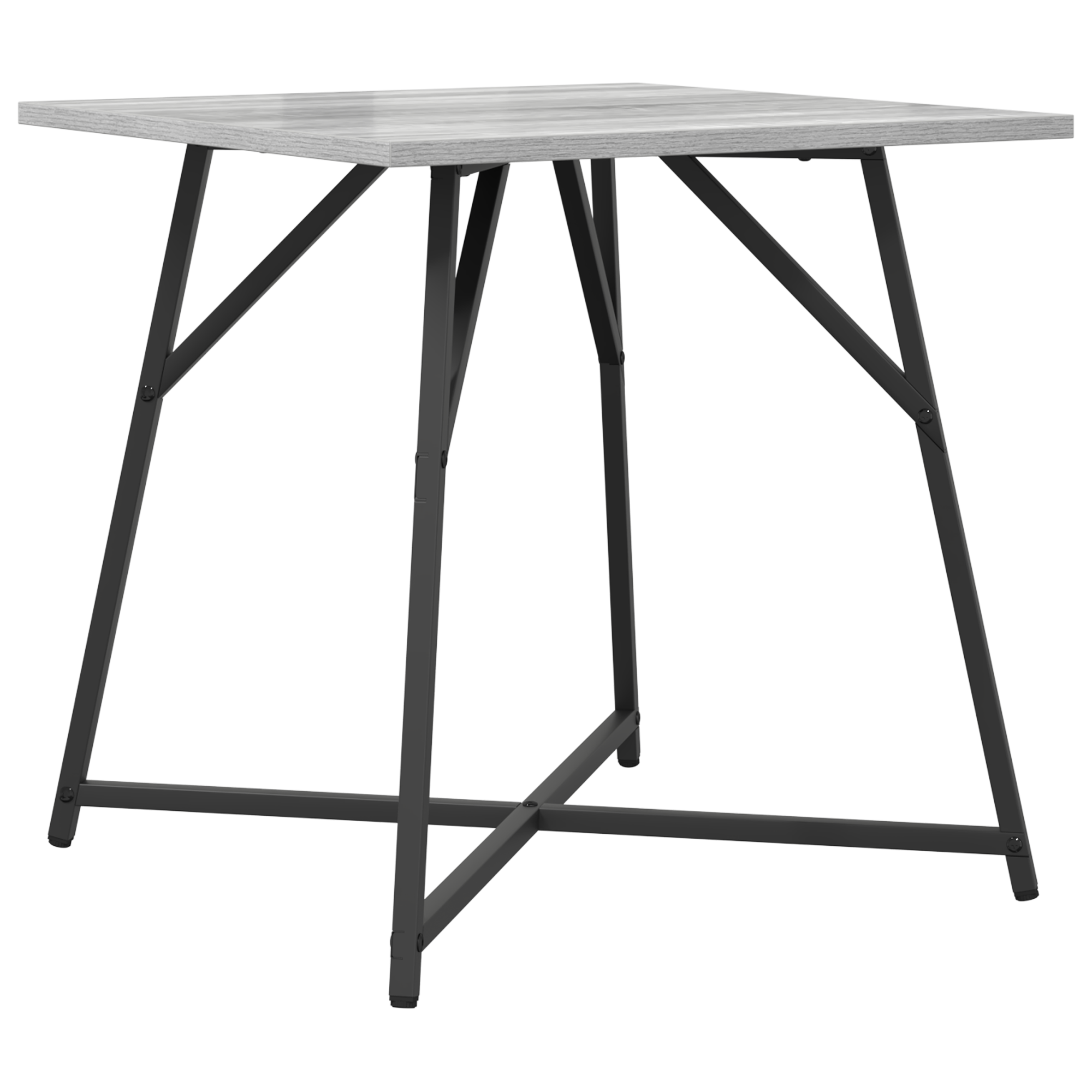 Set of 2 Side Tables in Grey Sonoma with Engineered Wood and Metal - Image 5