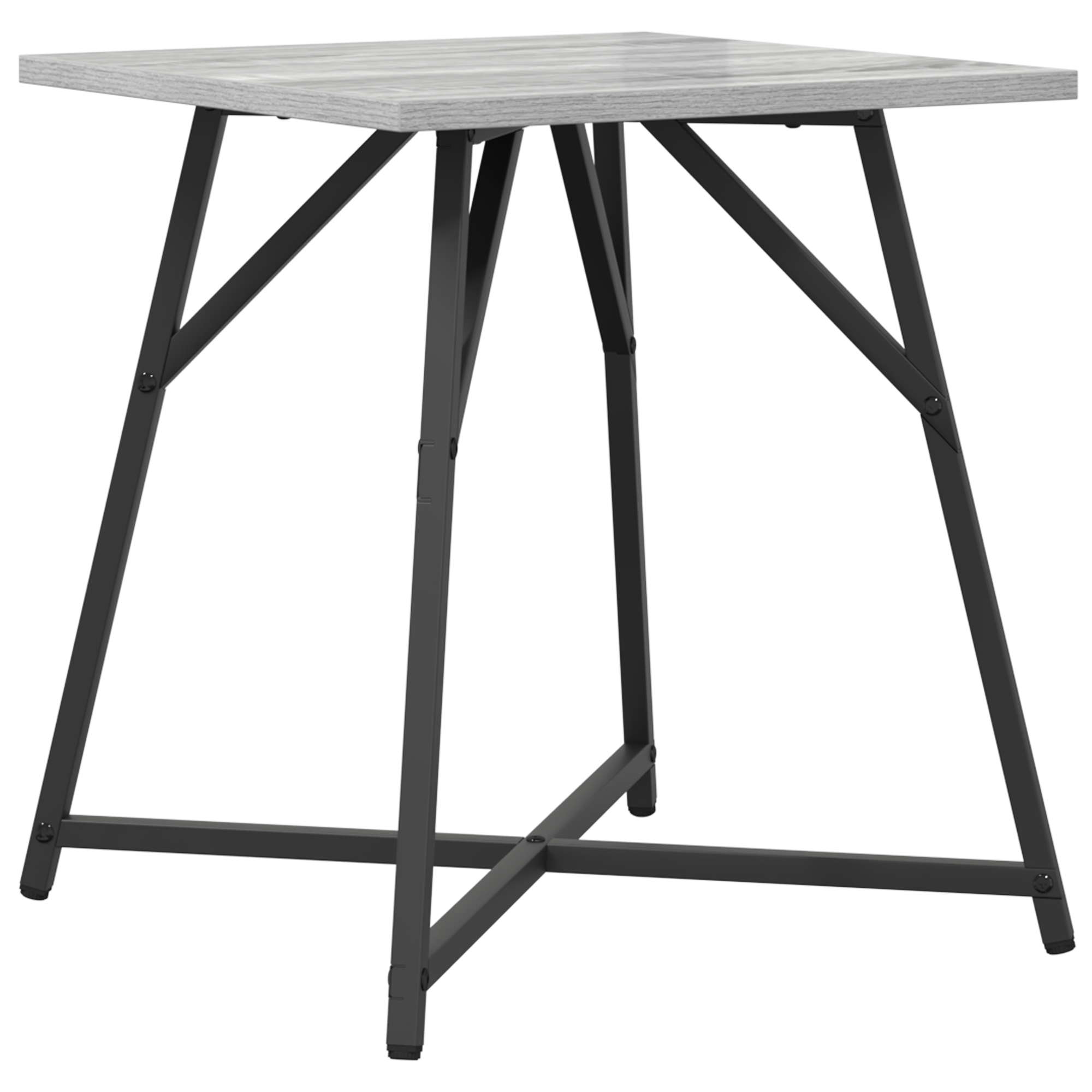 Set of 2 Side Tables in Grey Sonoma with Engineered Wood and Metal - Image 6