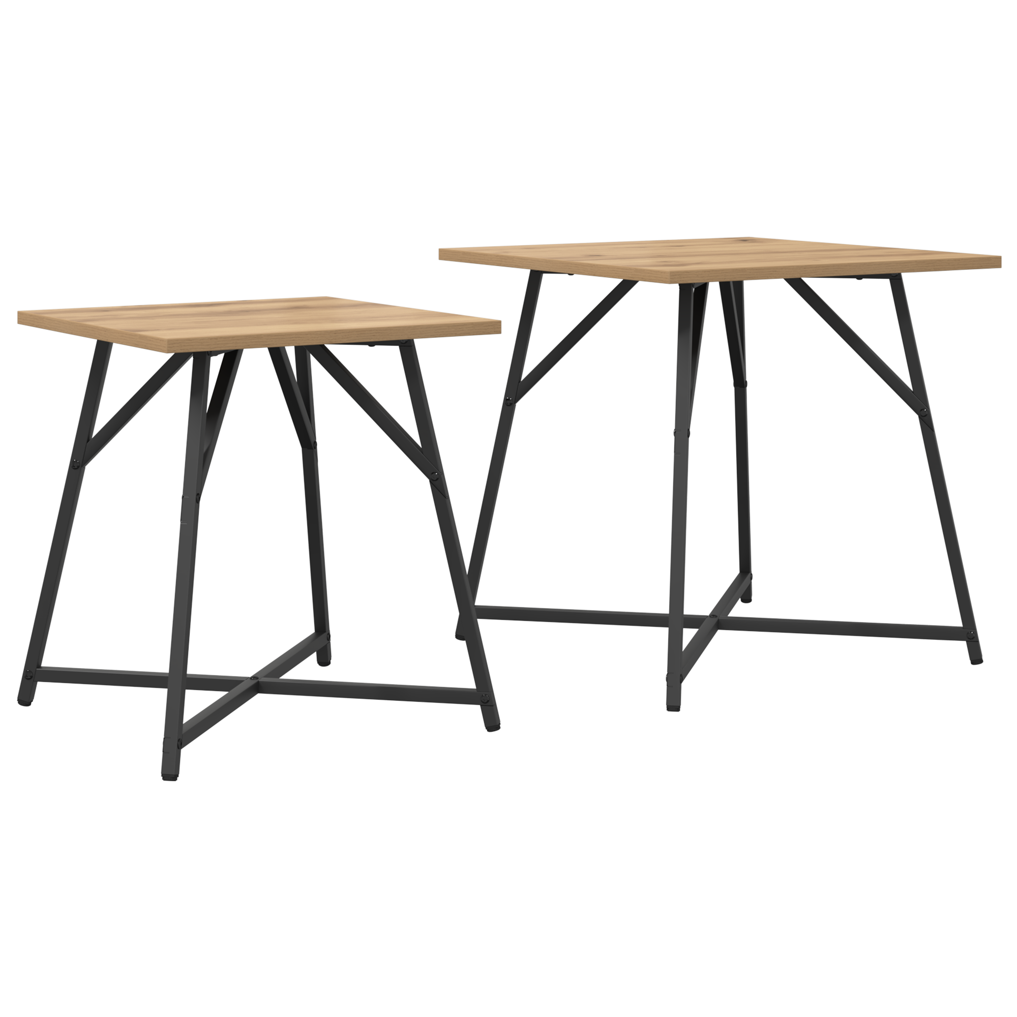 Side Table 2-pack in Artisan Oak with Engineered Wood and Metal - Image 2