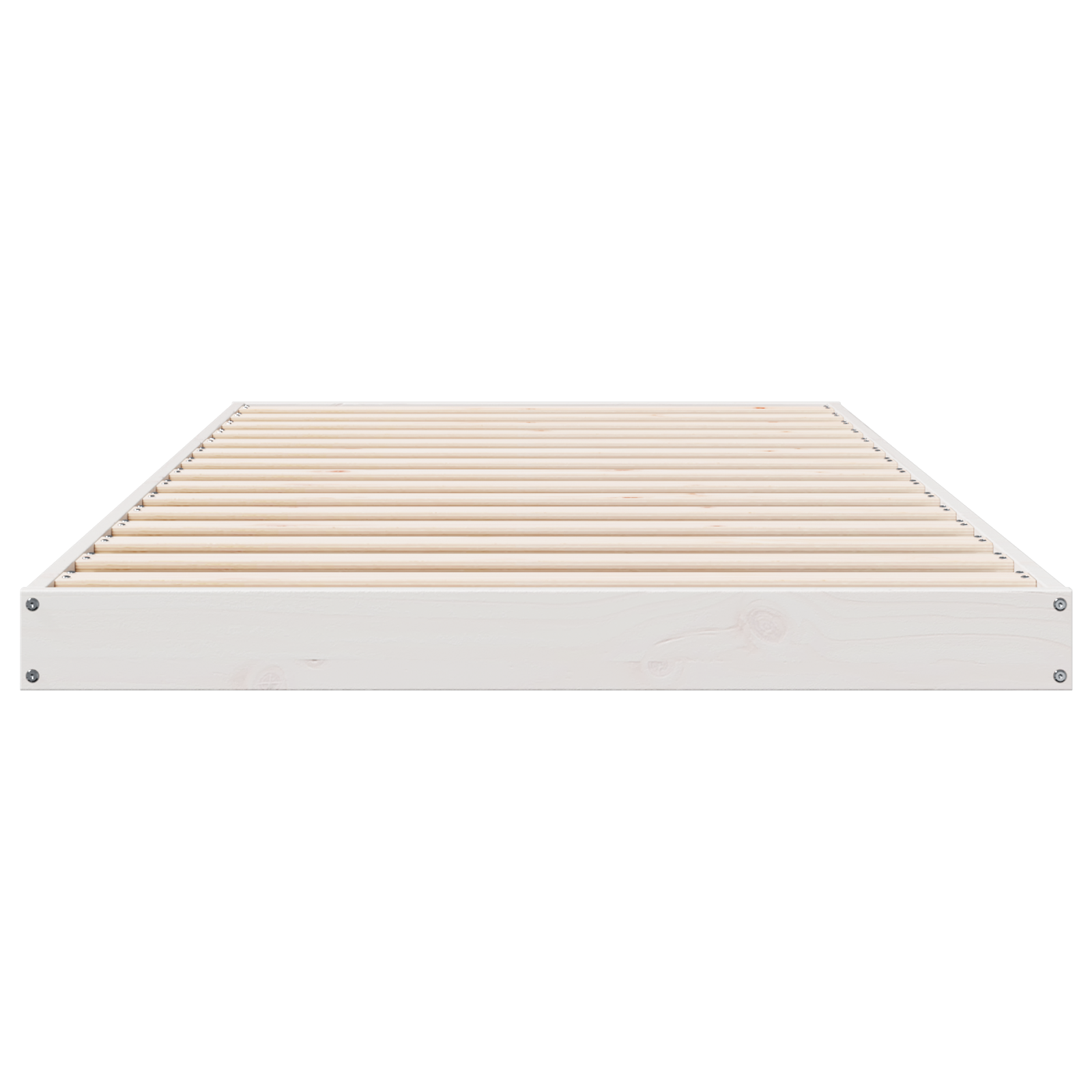 Grindų Lovo Rėmas Balta 100x210 cm Kietas Medinis Pušis - Image 5