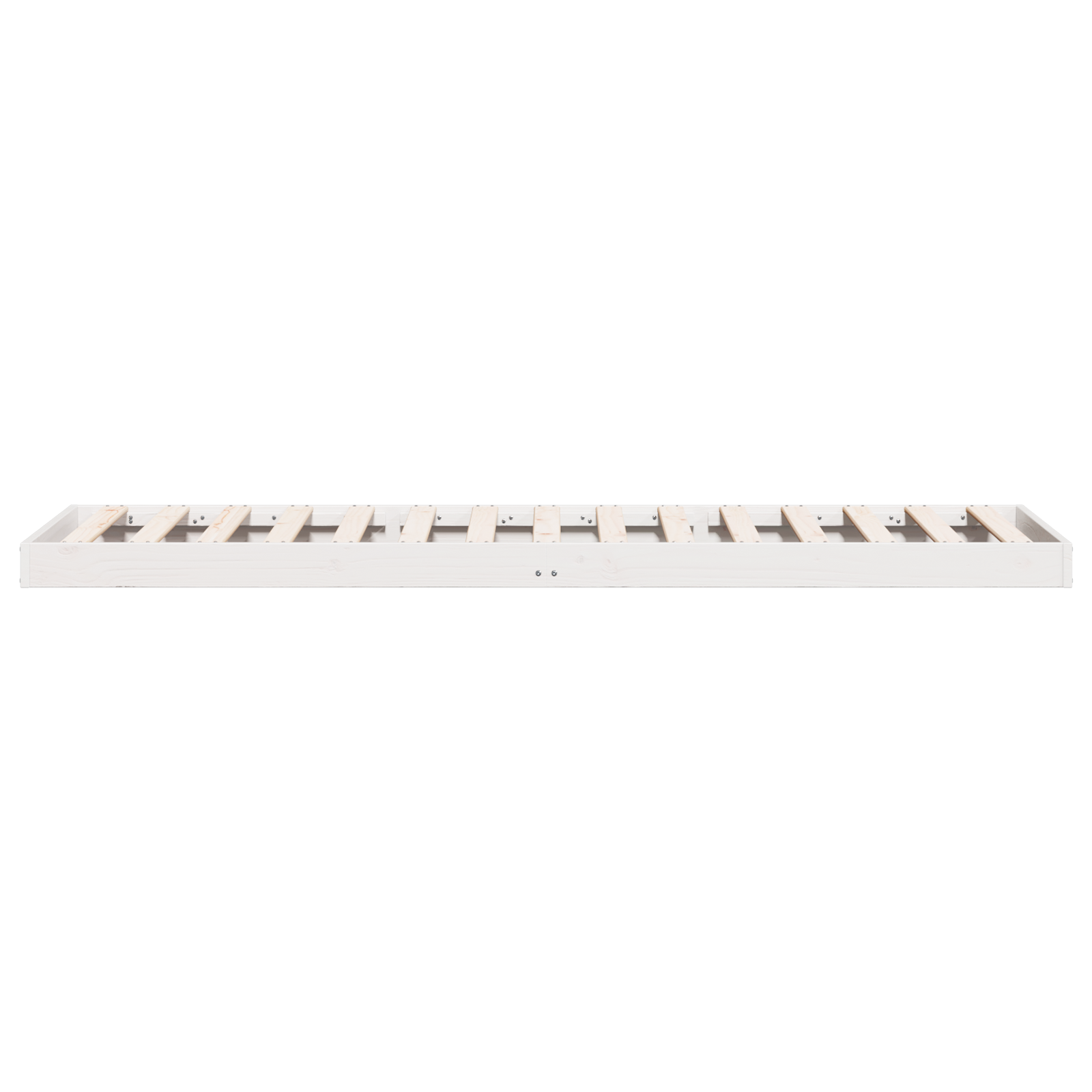 Grindų Lovo Rėmas Balta 100x210 cm Kietas Medinis Pušis - Image 6
