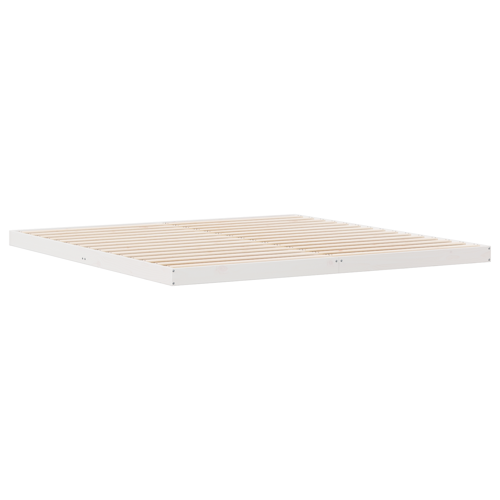Floor Bed Frame 200x210 cm Solid Wood Pine - Image 3