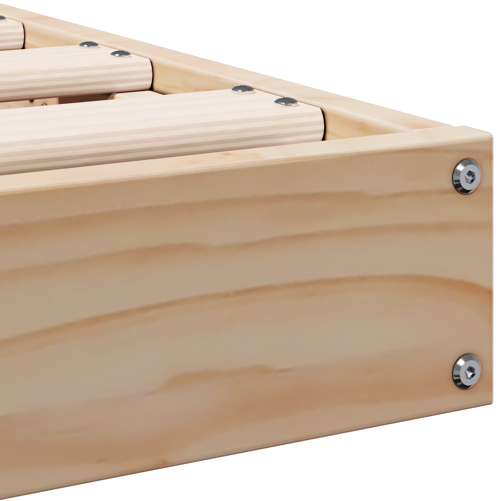 Floor Bed Frame White 90x220 cm Solid Wood Pine - Image 7