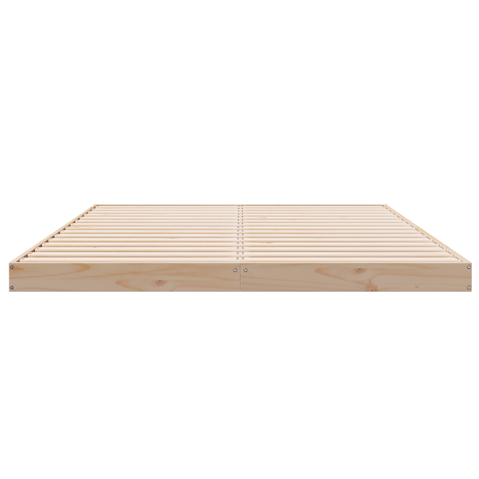 Floor Bed Frame White 140x220 cm Solid Wood Pine - Image 5