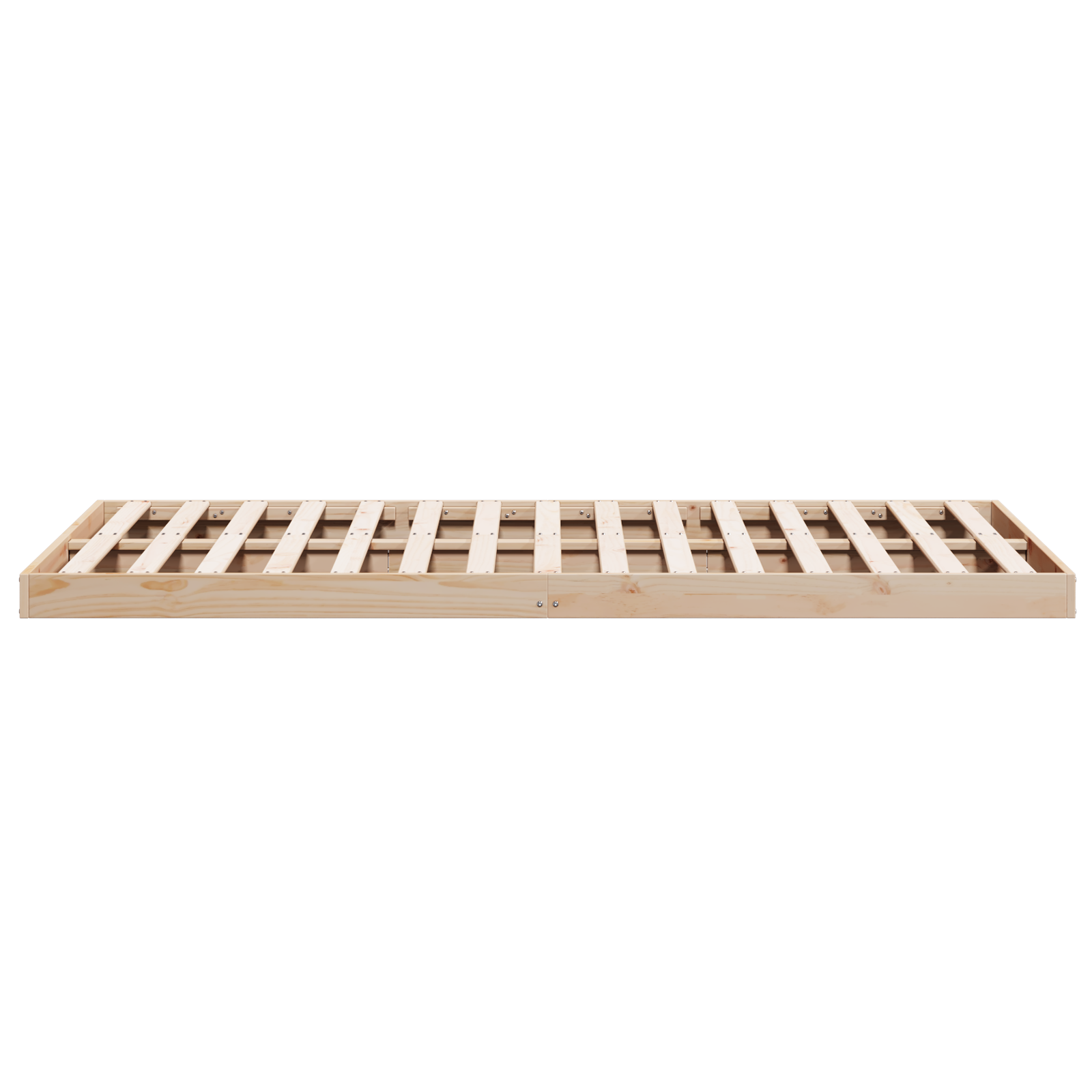 Floor Bed Frame White 140x220 cm Solid Wood Pine - Image 6