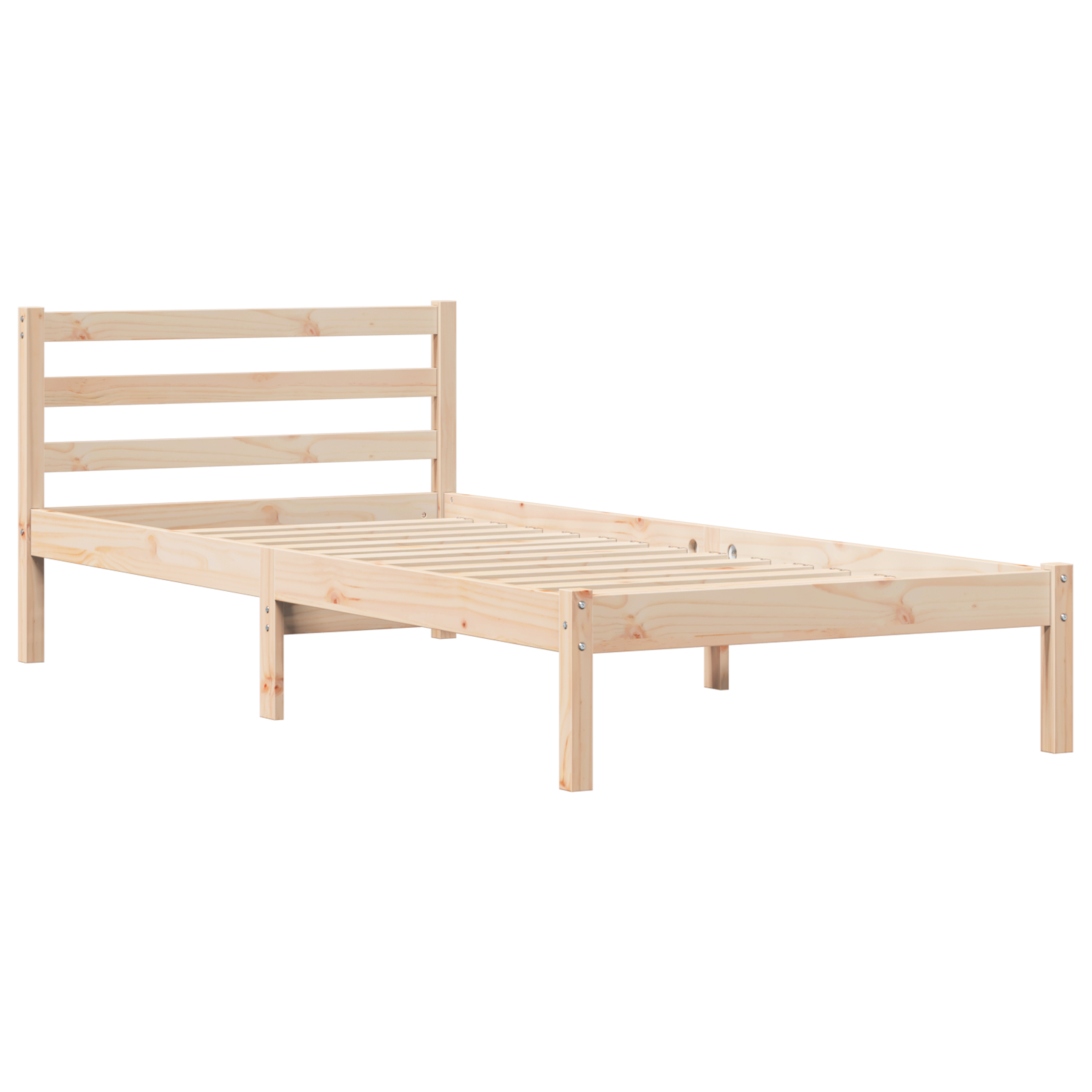 Bed Frame with Headboard 80x210 cm Solid Wood Pine - Image 3