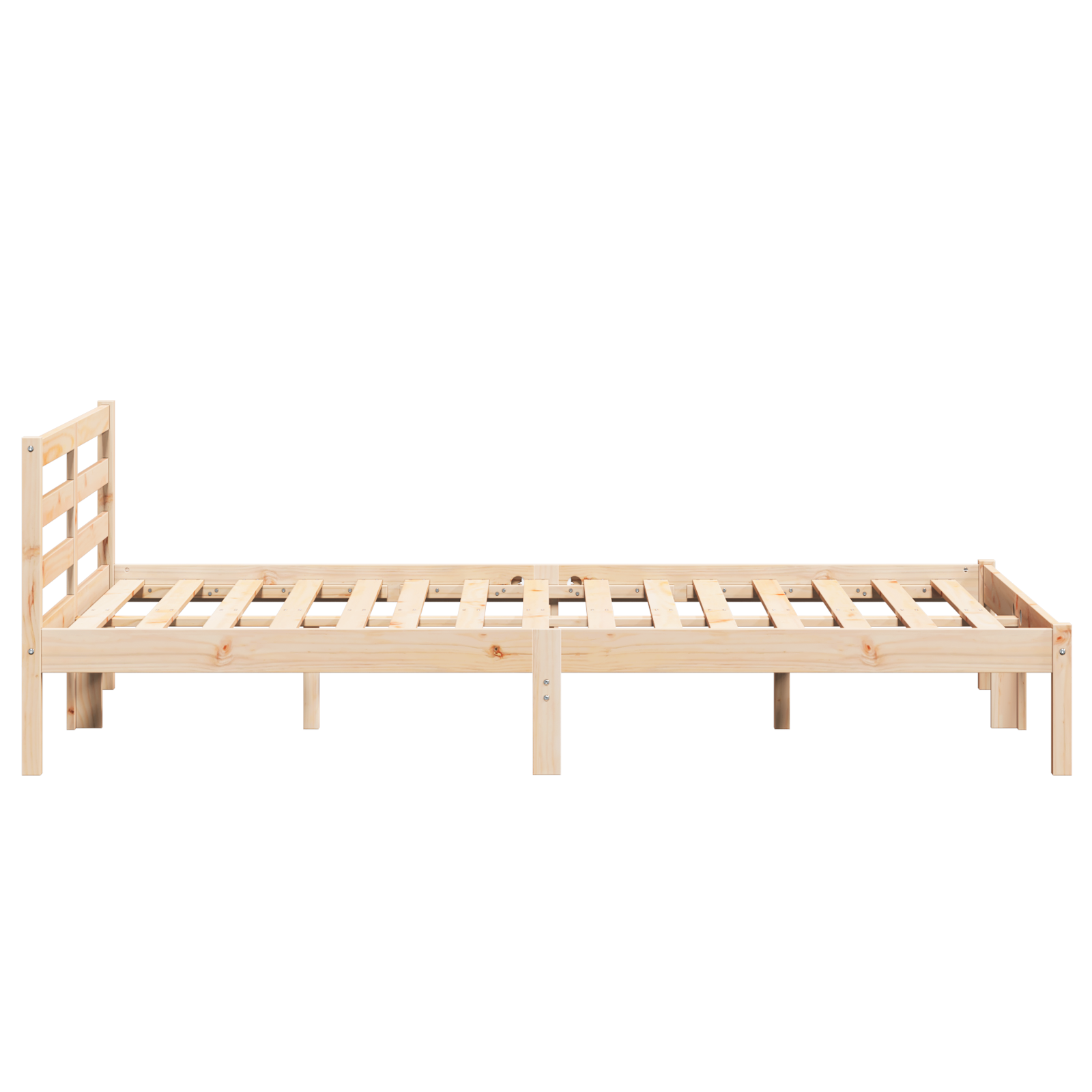 Bed Frame with Headboard 140x210 cm Solid Wood Pine - Image 6