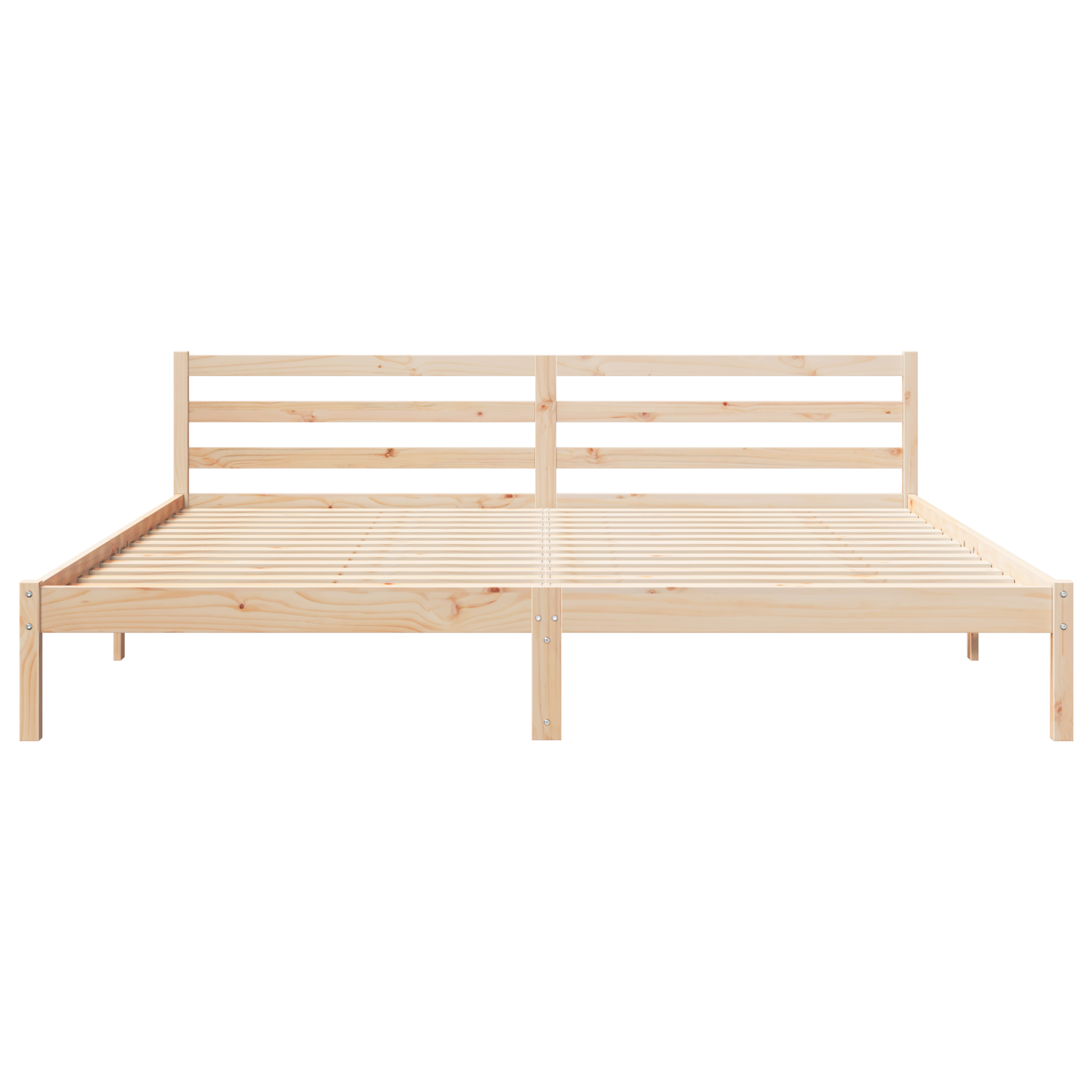 Bed Frame with Headboard 200x210 cm Solid Wood Pine - Image 5