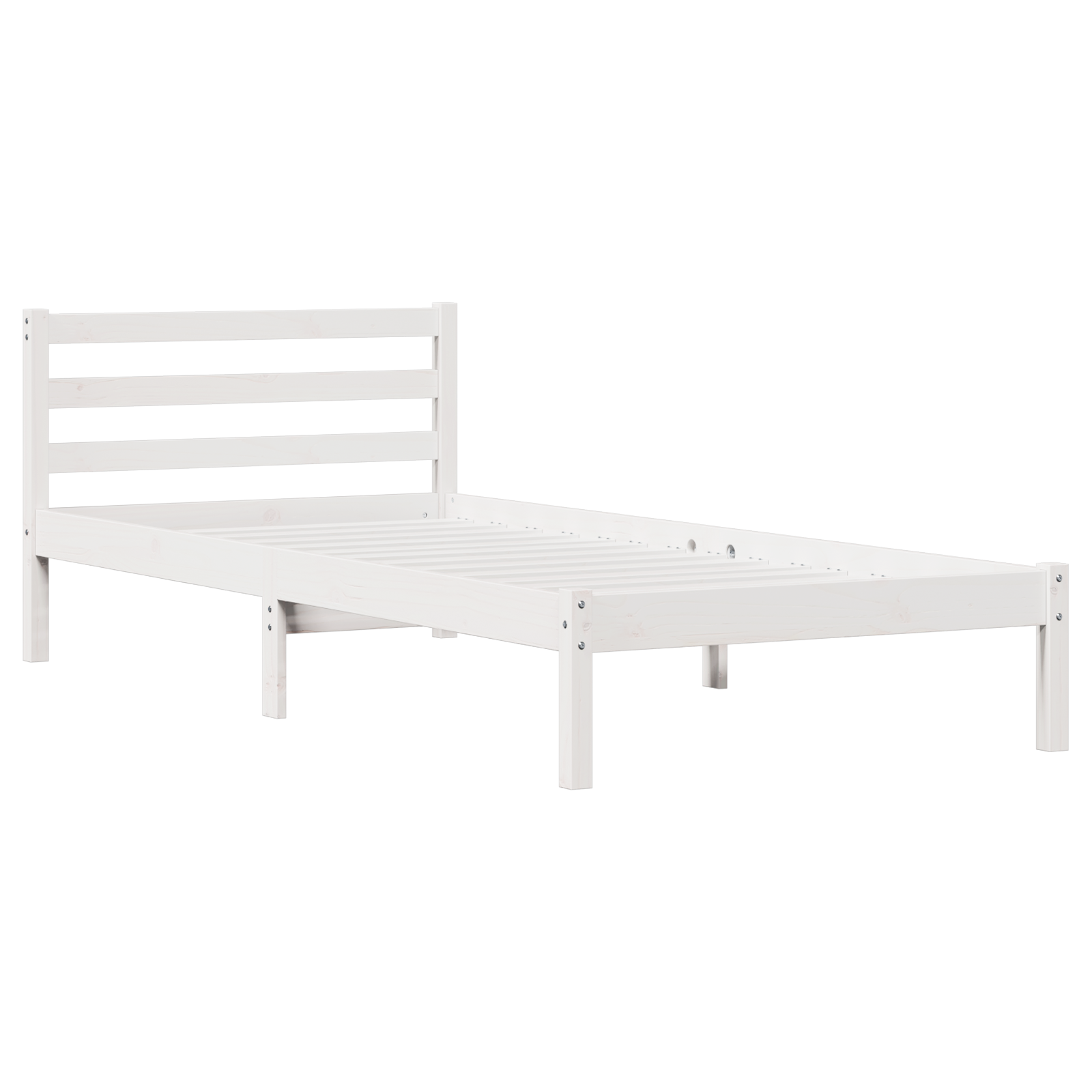 Bed Frame with Headboard White 90x220 cm Solid Wood Pine - Image 3