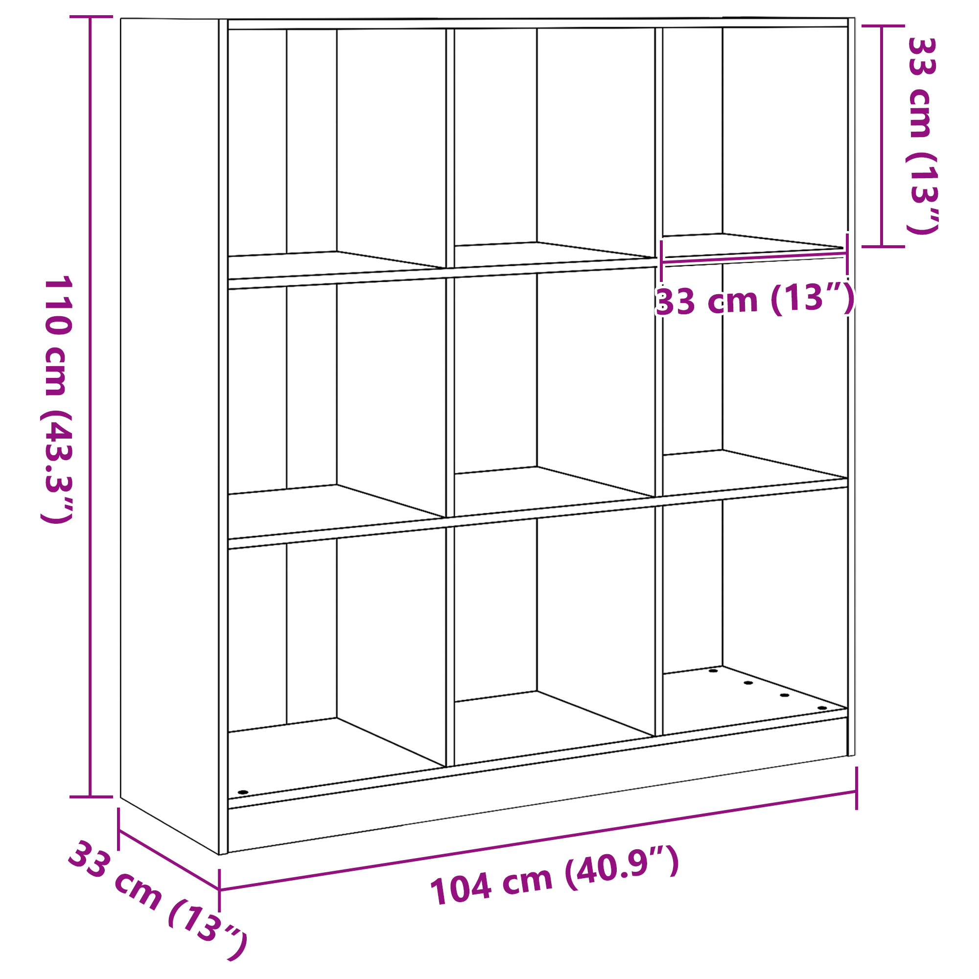 Boekenkast / ruimtelijke scheidingswand Wasbruin - Afbeelding 9