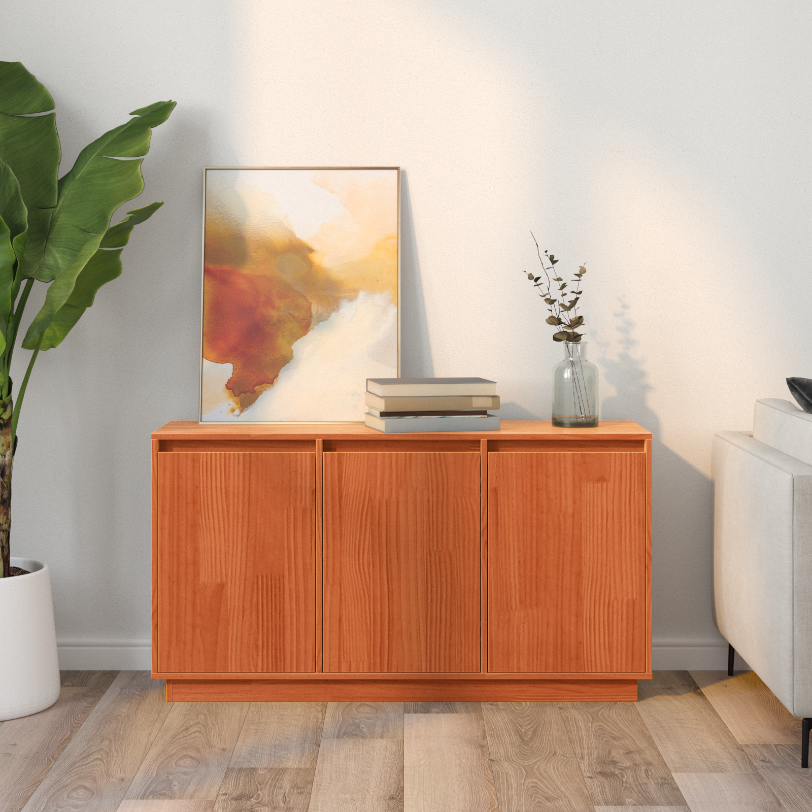 Solid Wood Pine Sideboard Storage Cabinet Shelf Cupboard Multi Colours vidaXL - Picture 8 of 49
