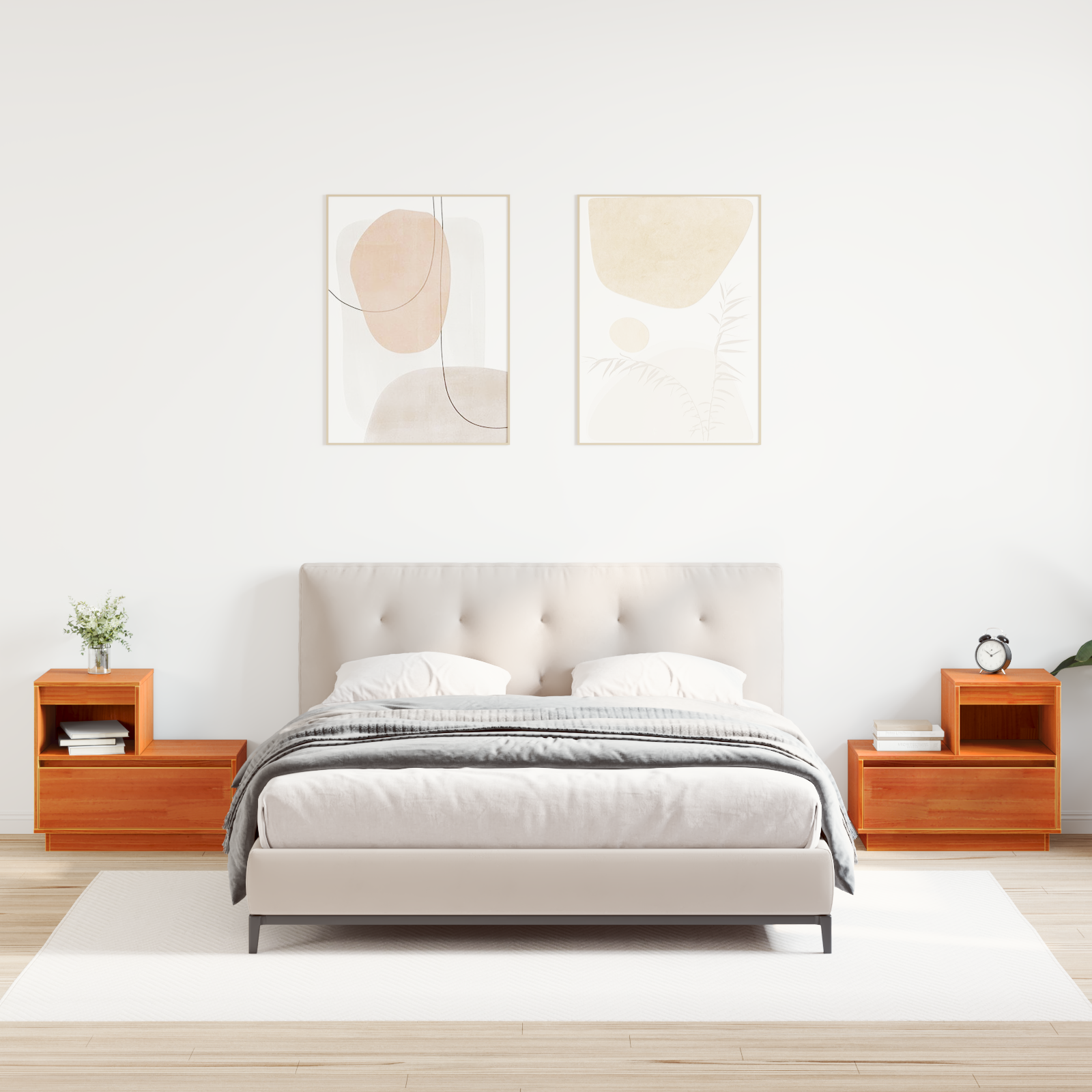 vidaXL Nachttisch 2 pcs Wachsbraun 60 x 34 x 51 cm Holzwerkstoff