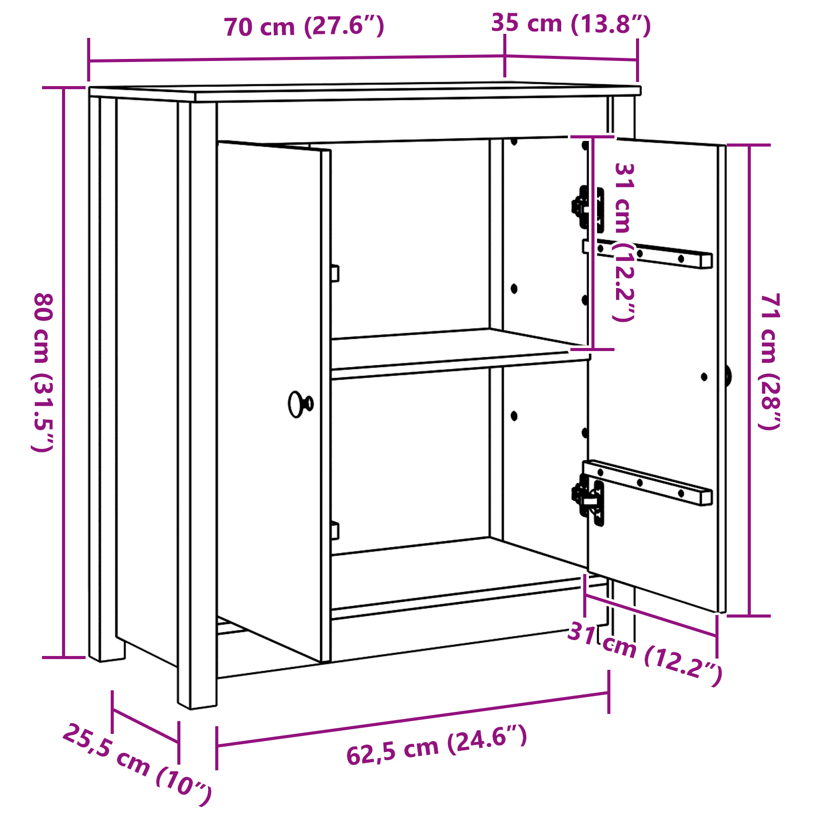 Kõide Vahapruun 70 x 35 x 80 cm Tahke mänd 11 Kõik vajalik sinu aeda ja koju! Kõide Vahapruun 70 x 35 x 80 cm Tahke mänd - Image 11