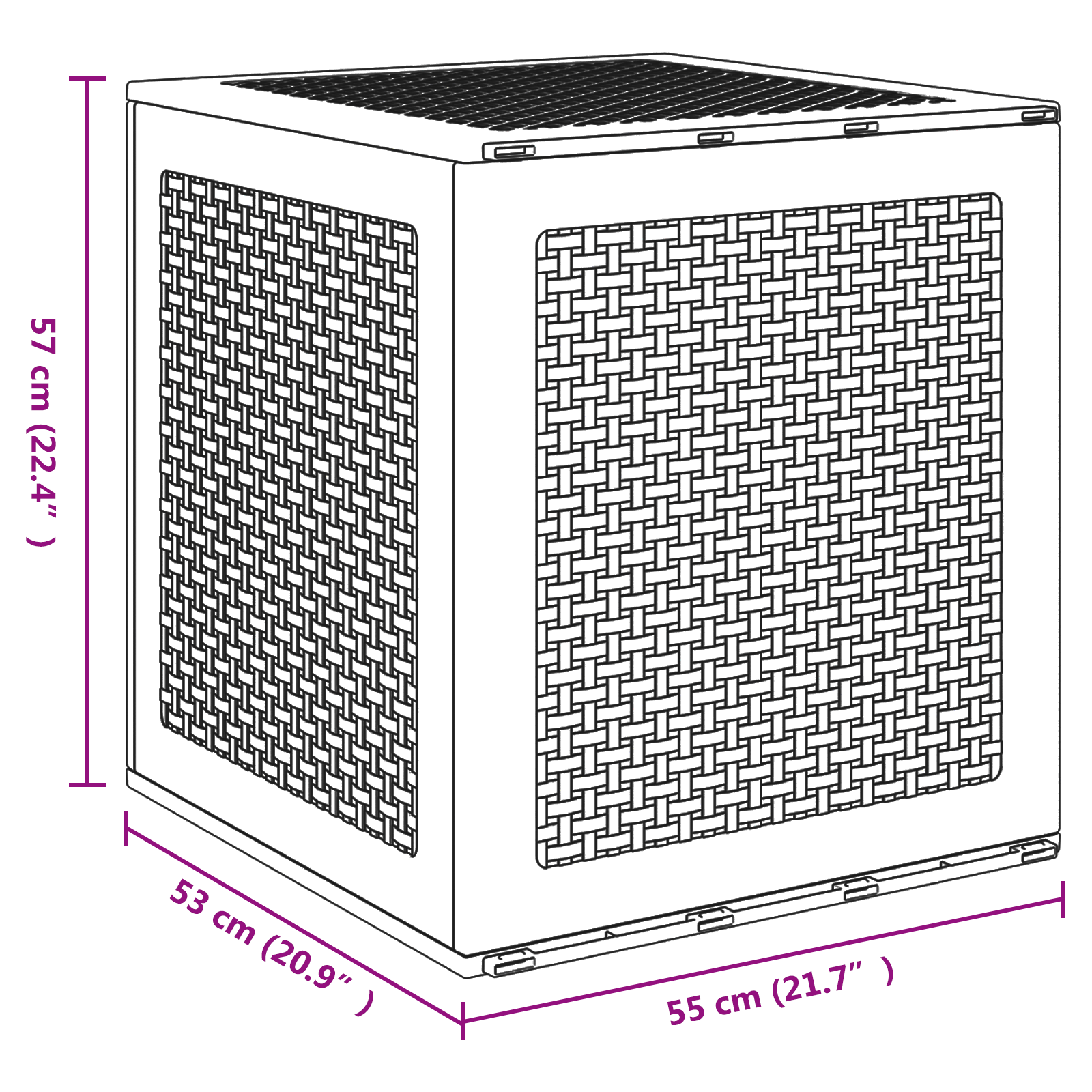 Sodo saugojimo dėžė Šviesiai pilka 55x53x57 cm PP - Image 10