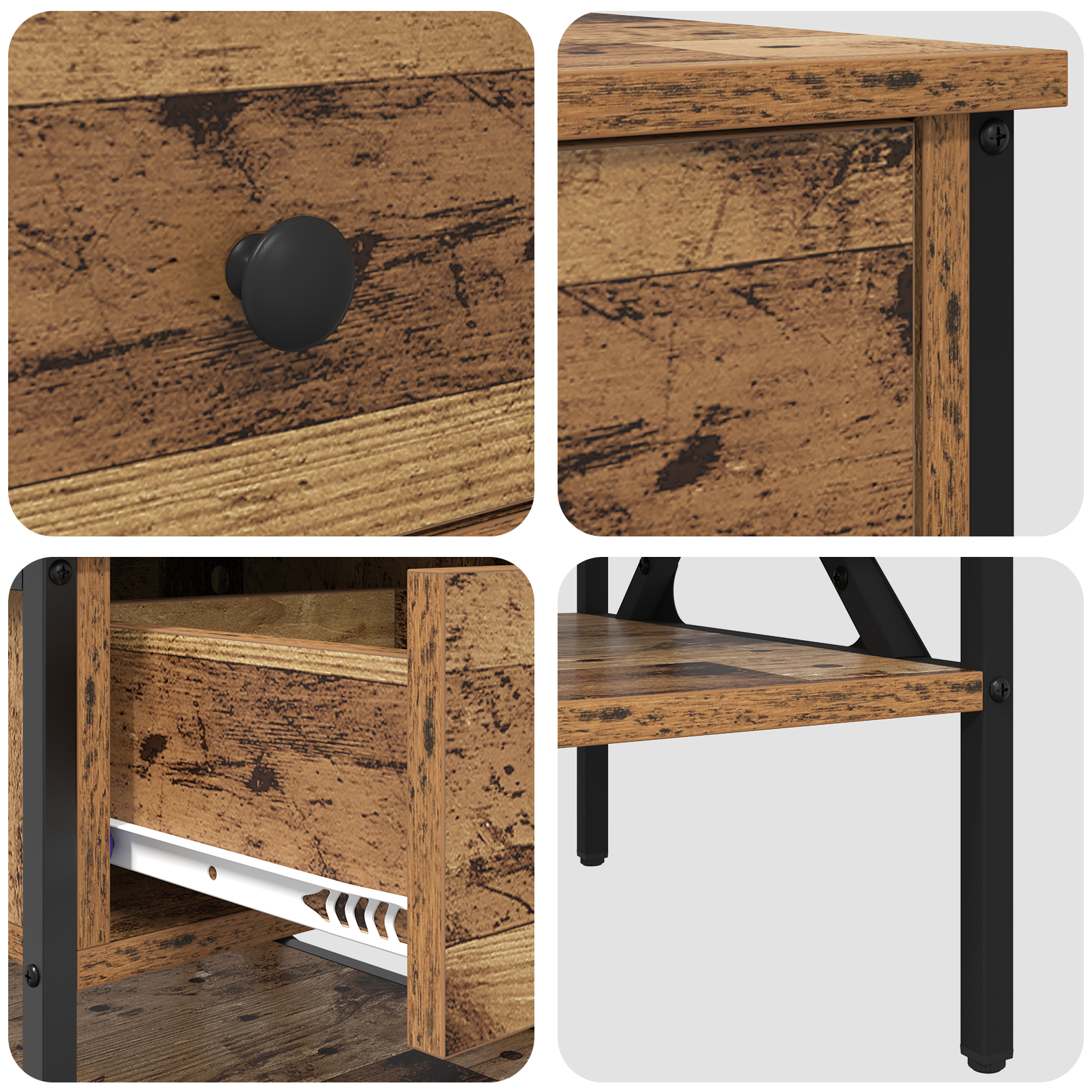 Bedside Tables 2 pcs Old Wood 40x42x45 cm Engineered Wood - Image 10