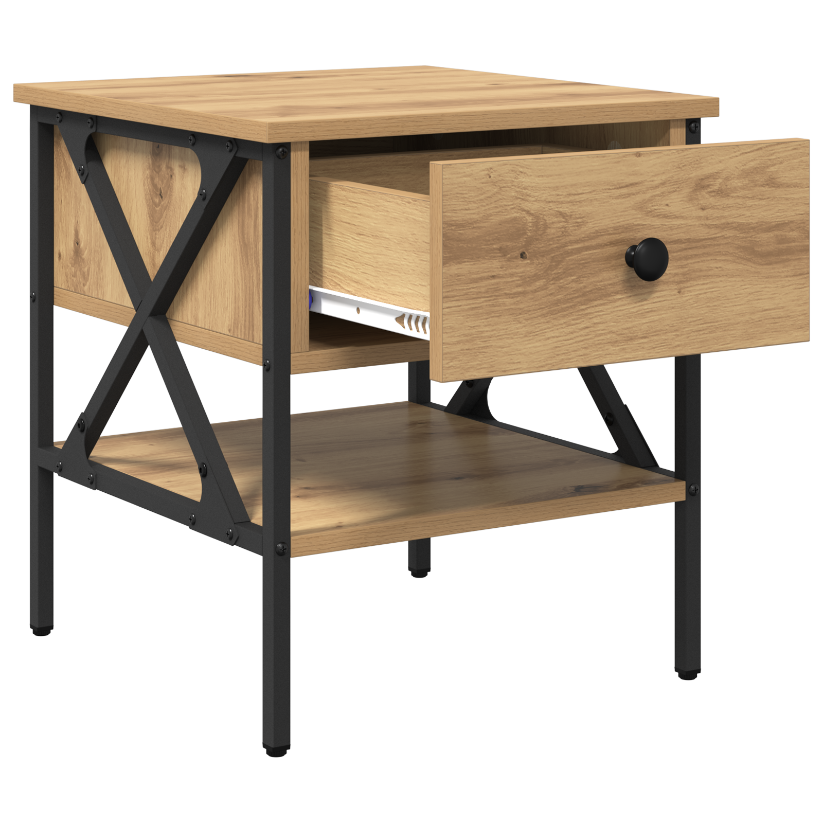 Bedside Table Artisan Oak 40x42x45 cm Engineered Wood - Image 5