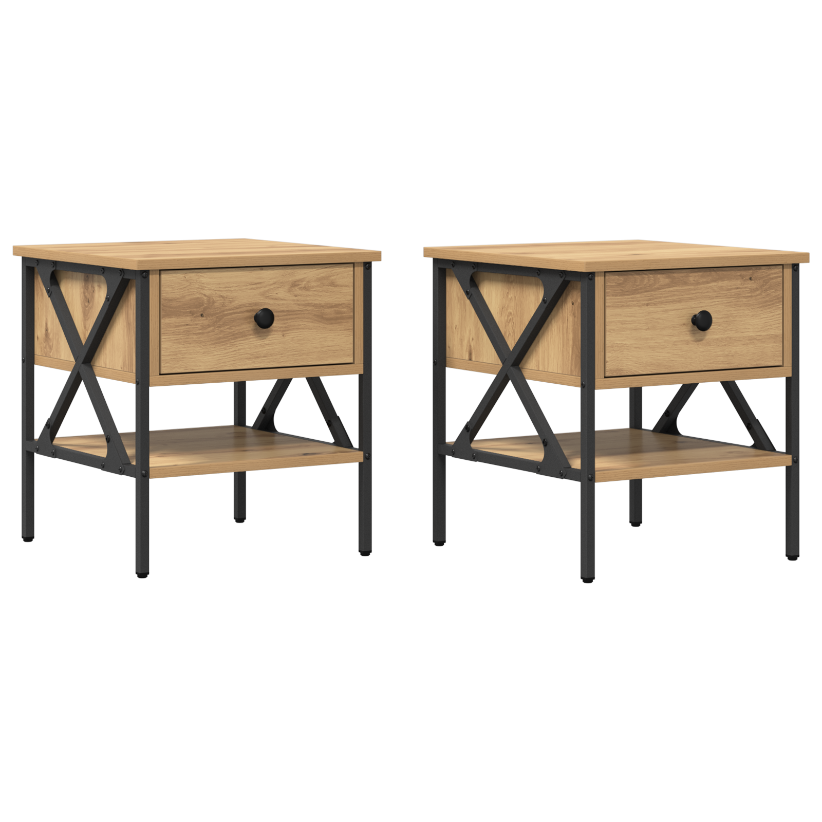 Bedside Tables 2 pcs Artisan Oak 40x42x45 cm Engineered Wood - Image 2