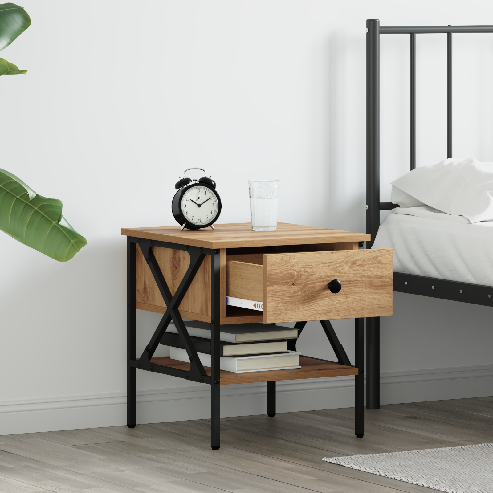 Bedside Tables 2 pcs Artisan Oak 40x42x45 cm Engineered Wood - Image 4