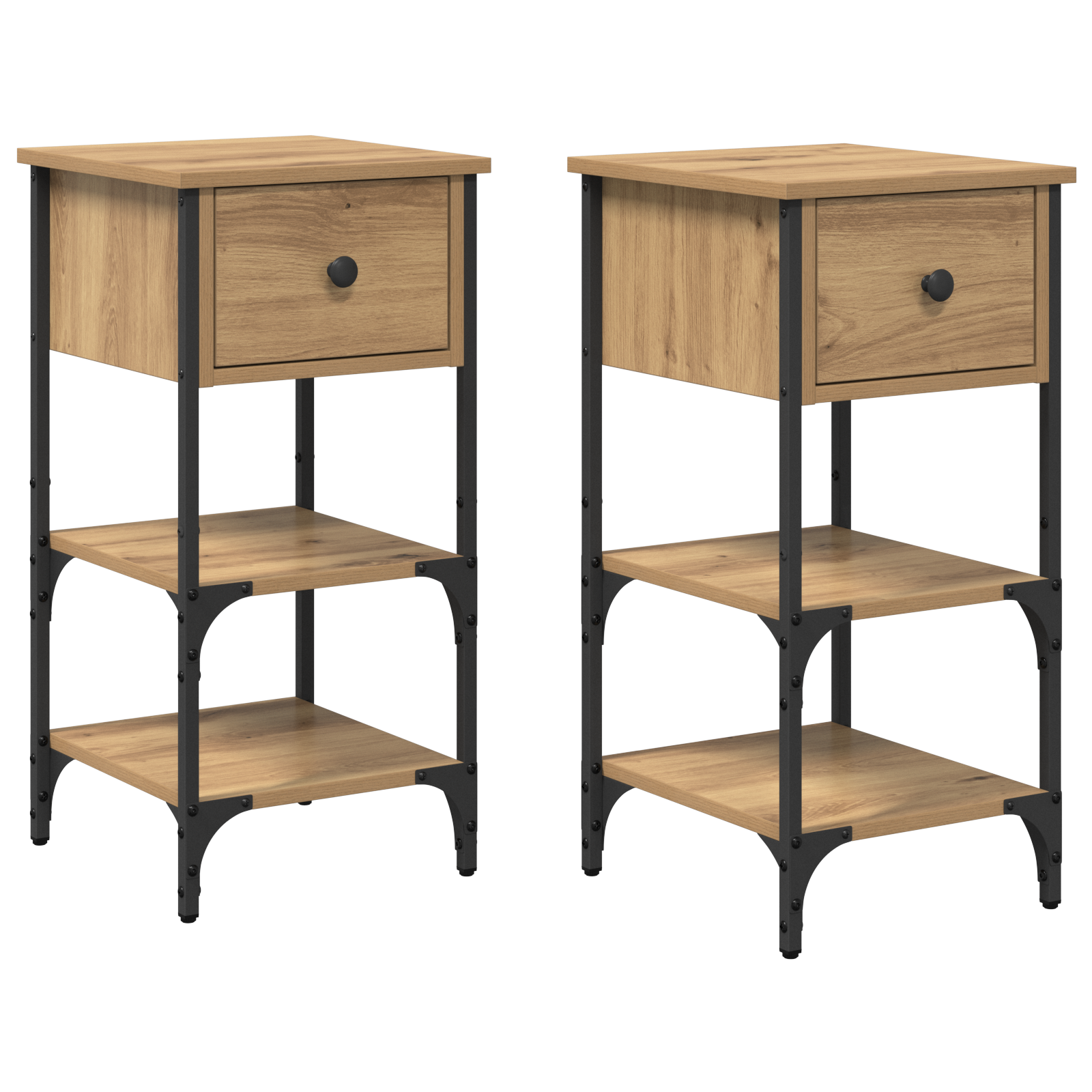 Bedside Cabinets 2 pcs Artisan Oak 34x36x70 cm Engineered Wood - Image 2