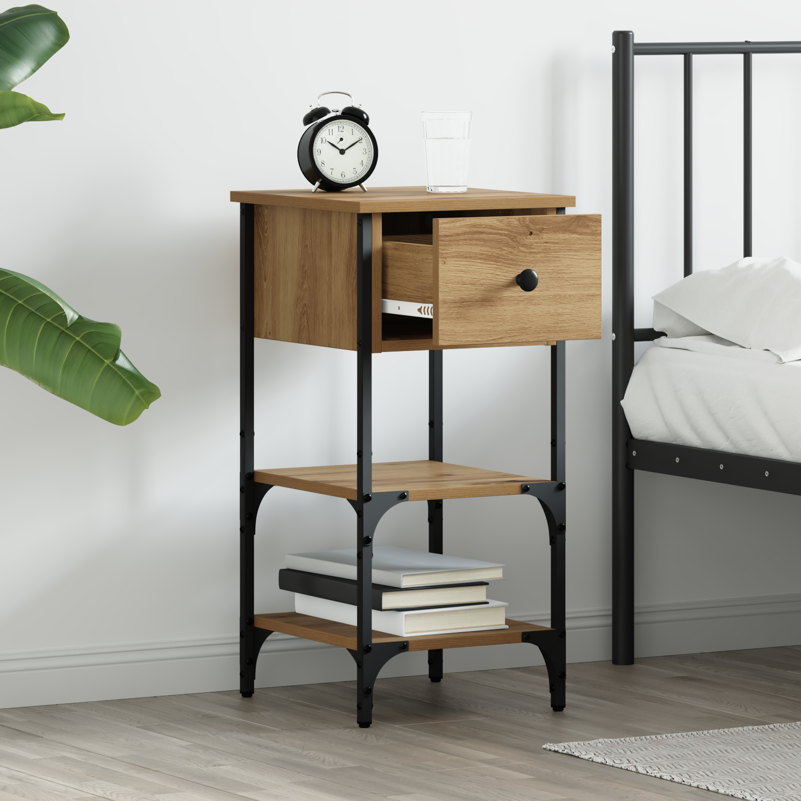 Bedside Cabinets 2 pcs Artisan Oak 34x36x70 cm Engineered Wood - Image 4