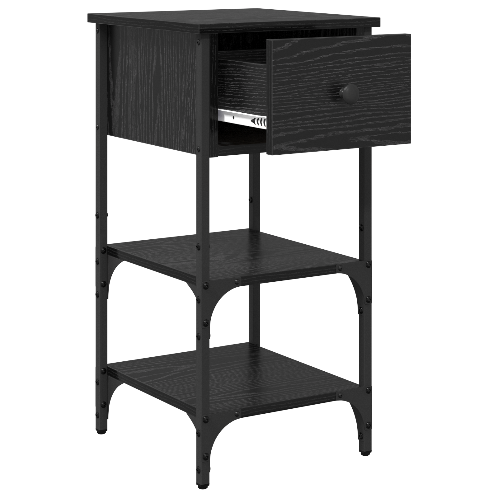 Bedside Cabinet Black Oak 34x36x70 cm Engineered Wood - Image 5