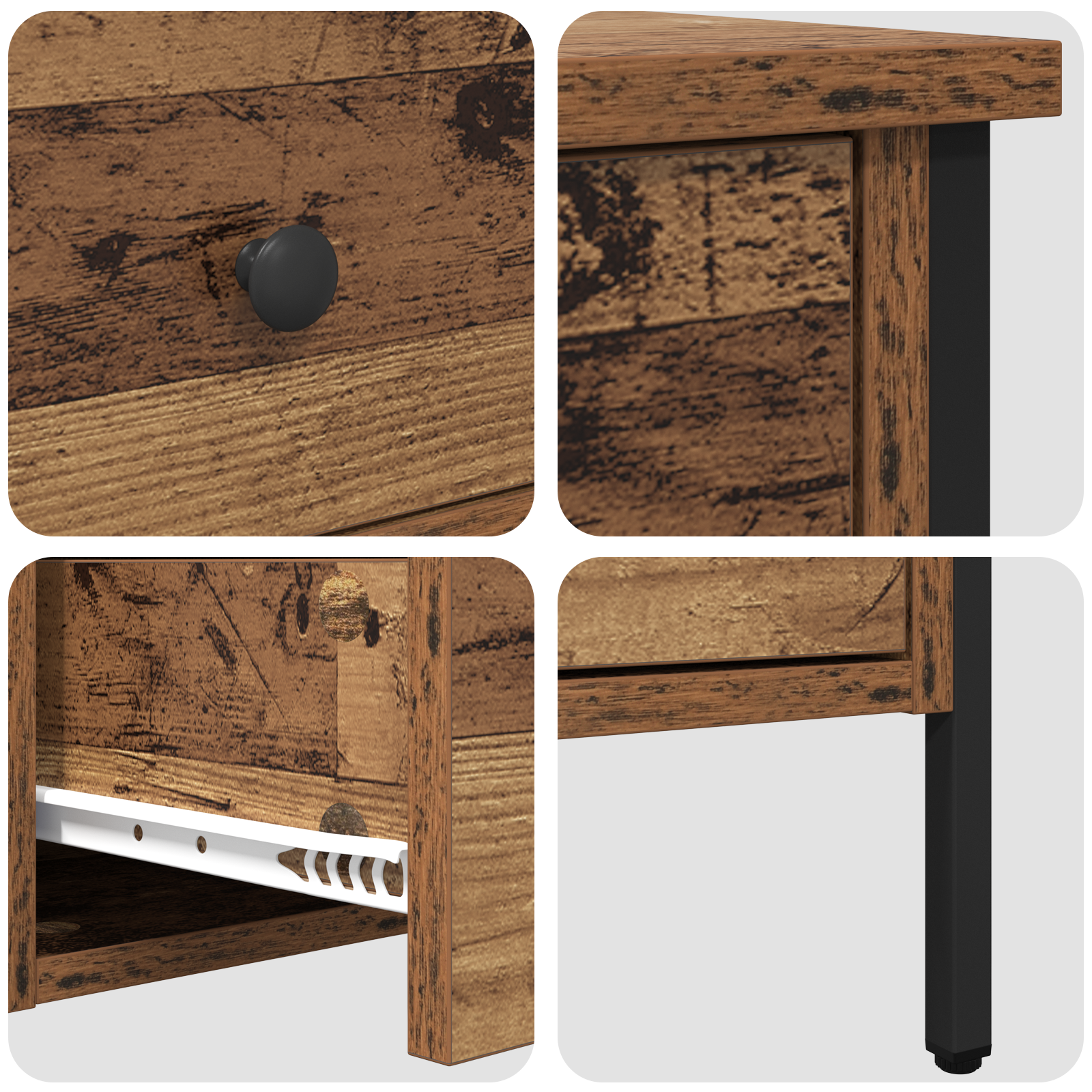 Bedside Cabinet Old Wood 40x42x50 cm Engineered Wood - Image 9