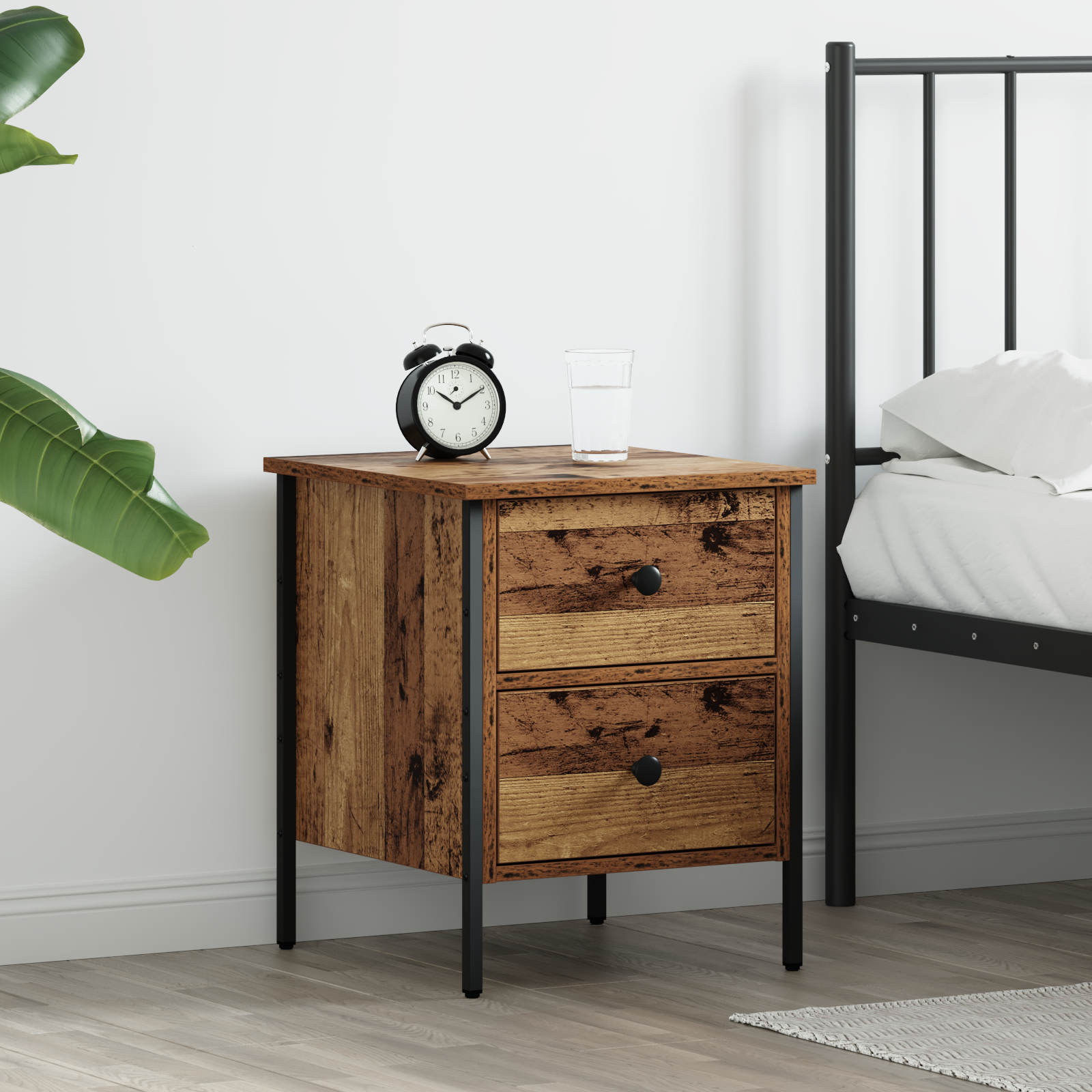 Bedside Cabinet Old Wood 40x42x50 cm Engineered Wood