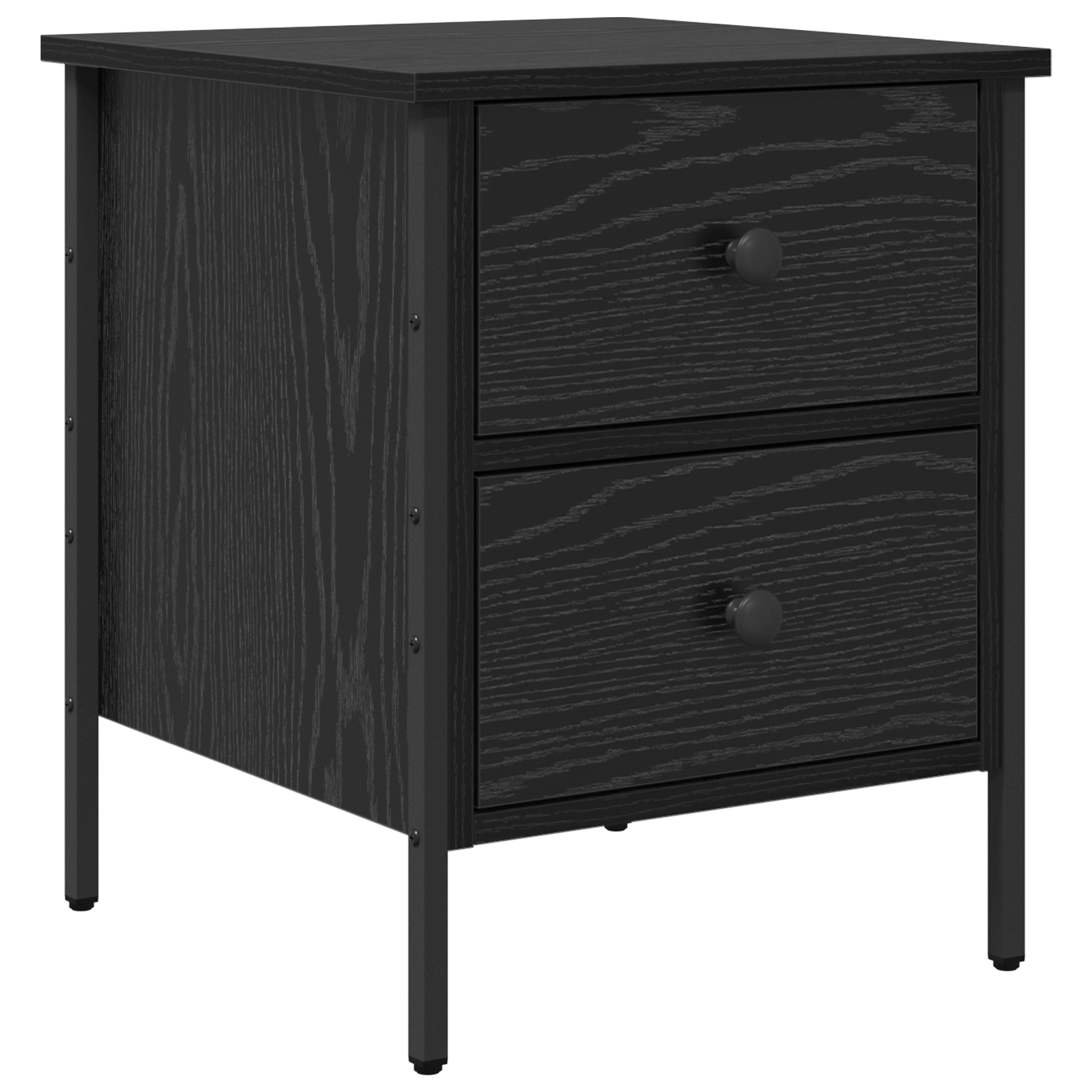 Bedside Cabinet Black Oak 40x42x50 cm Engineered Wood - Image 2
