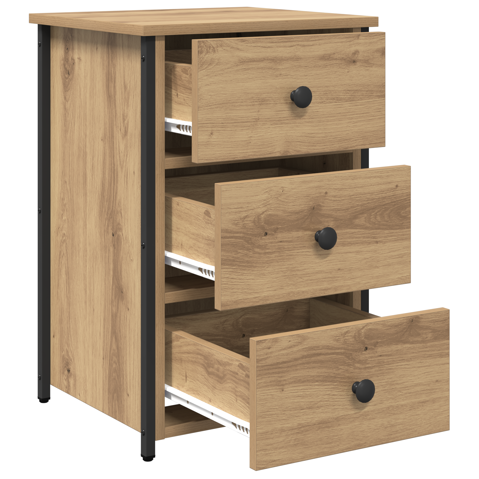 Bedside Table Artisan Oak Engineered wood Compact Durable - Image 5