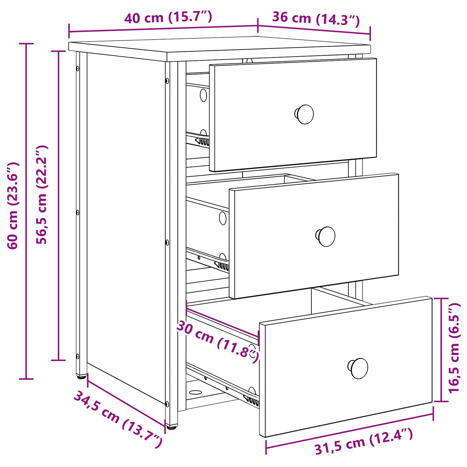 Bedside Table Artisan Oak Engineered wood Compact Durable - Image 11