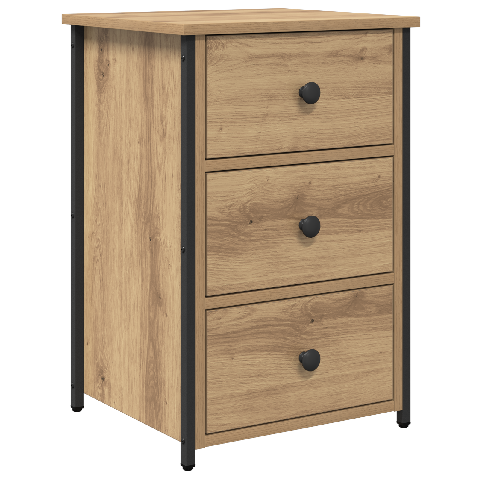 Artisan Oak Bedside Tables Artisan Oak Engineered Wood Compact - Image 5