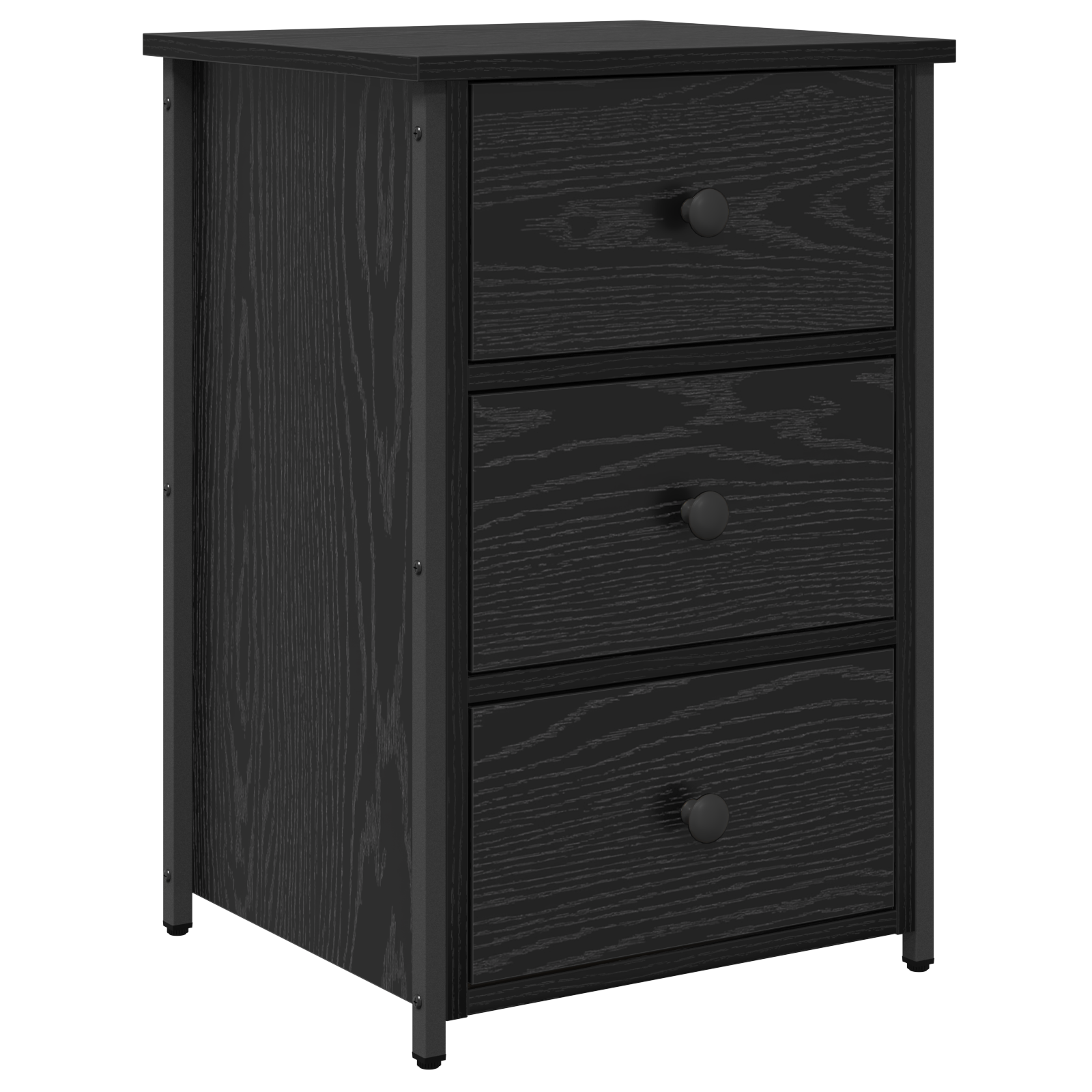 Black Oak Nightstand Set Black Oak Engineered Wood Medium Drawers - Image 5