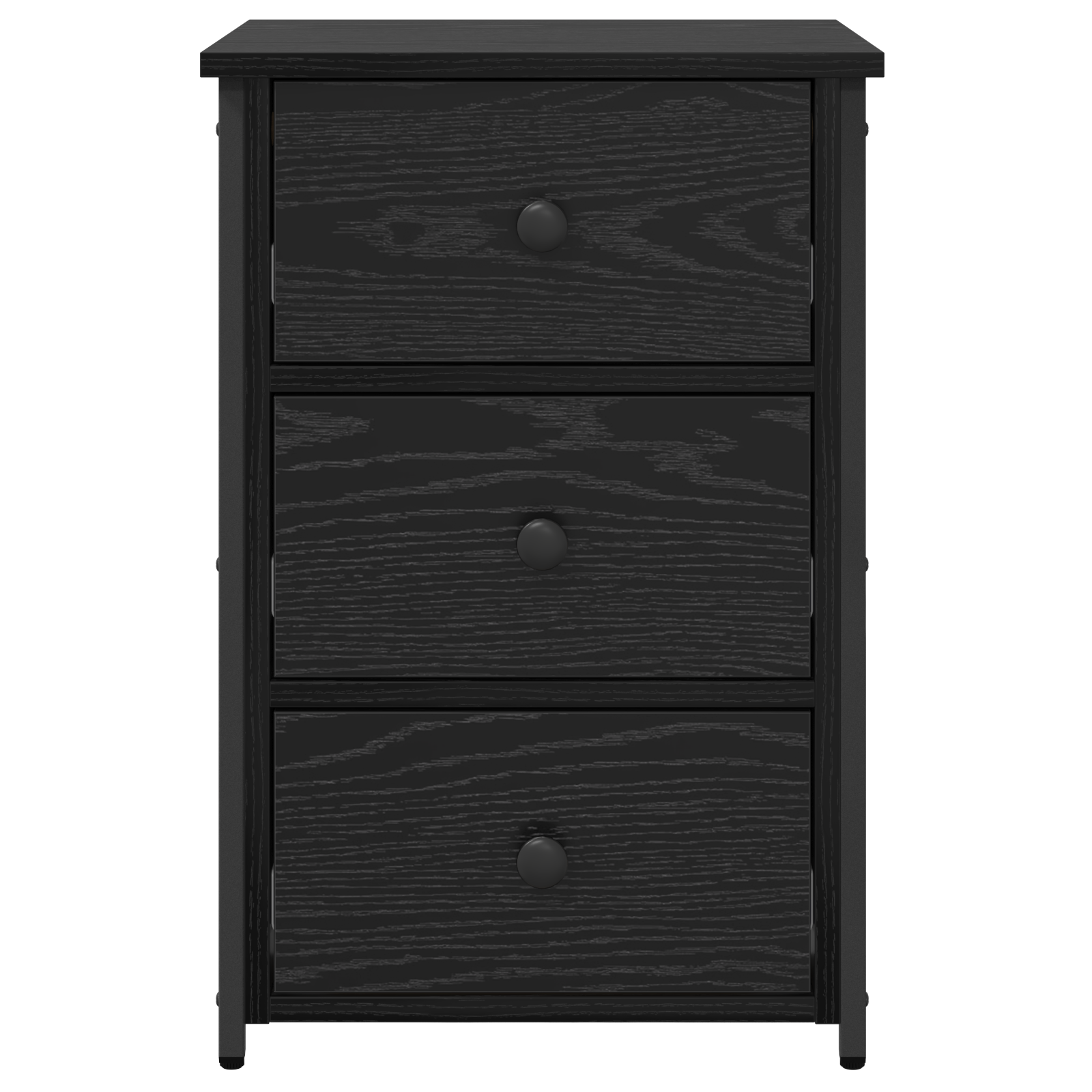 Black Oak Nightstand Set Black Oak Engineered Wood Medium Drawers - Image 7