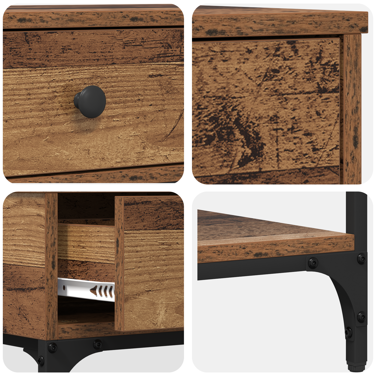 Tavolo Console Legno Vecchio 75x34.5x75 cm Legno Ingegnerizzato - Foto 8 di 9