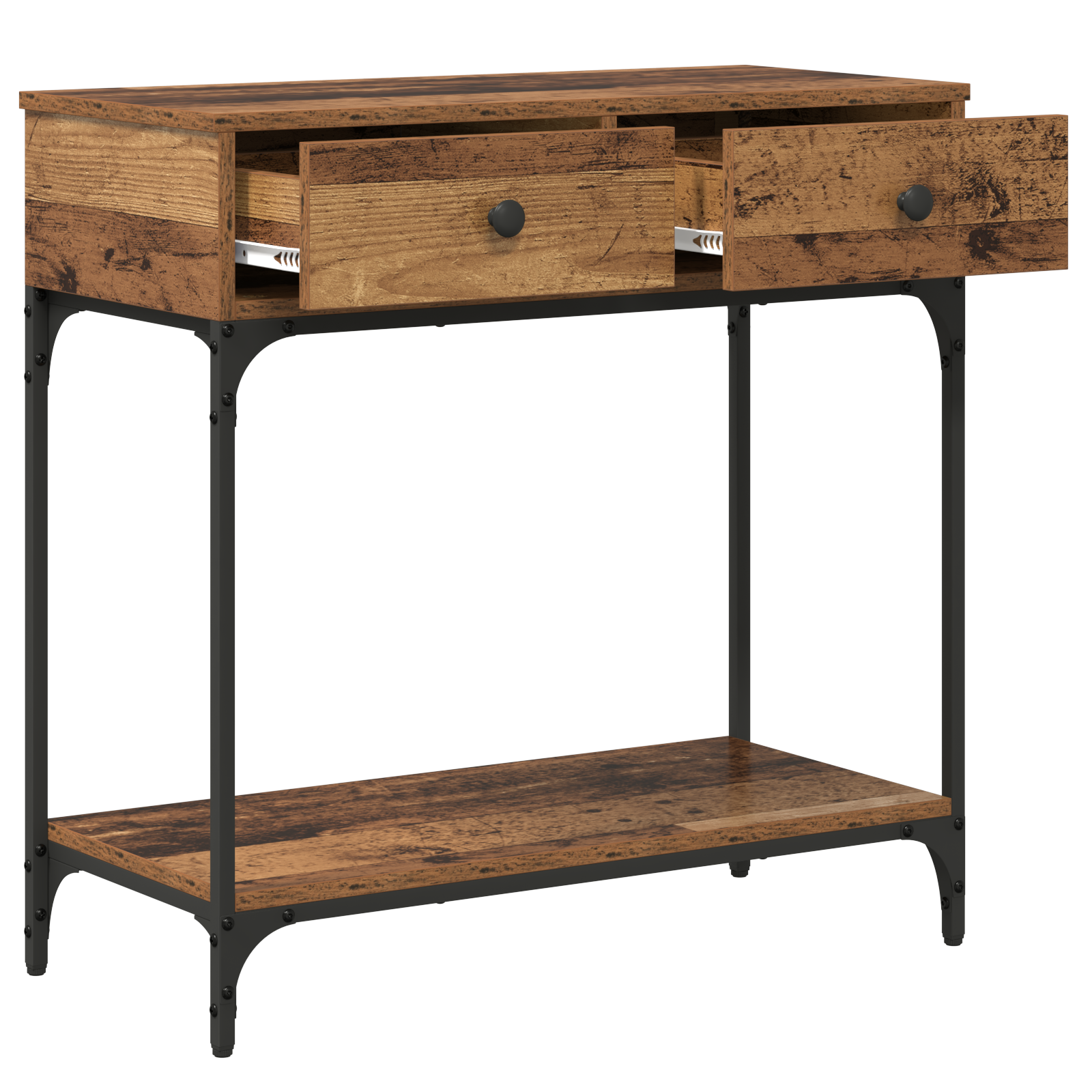 Console Table Old Wood 75x34.5x75 cm Engineered Wood - Image 4