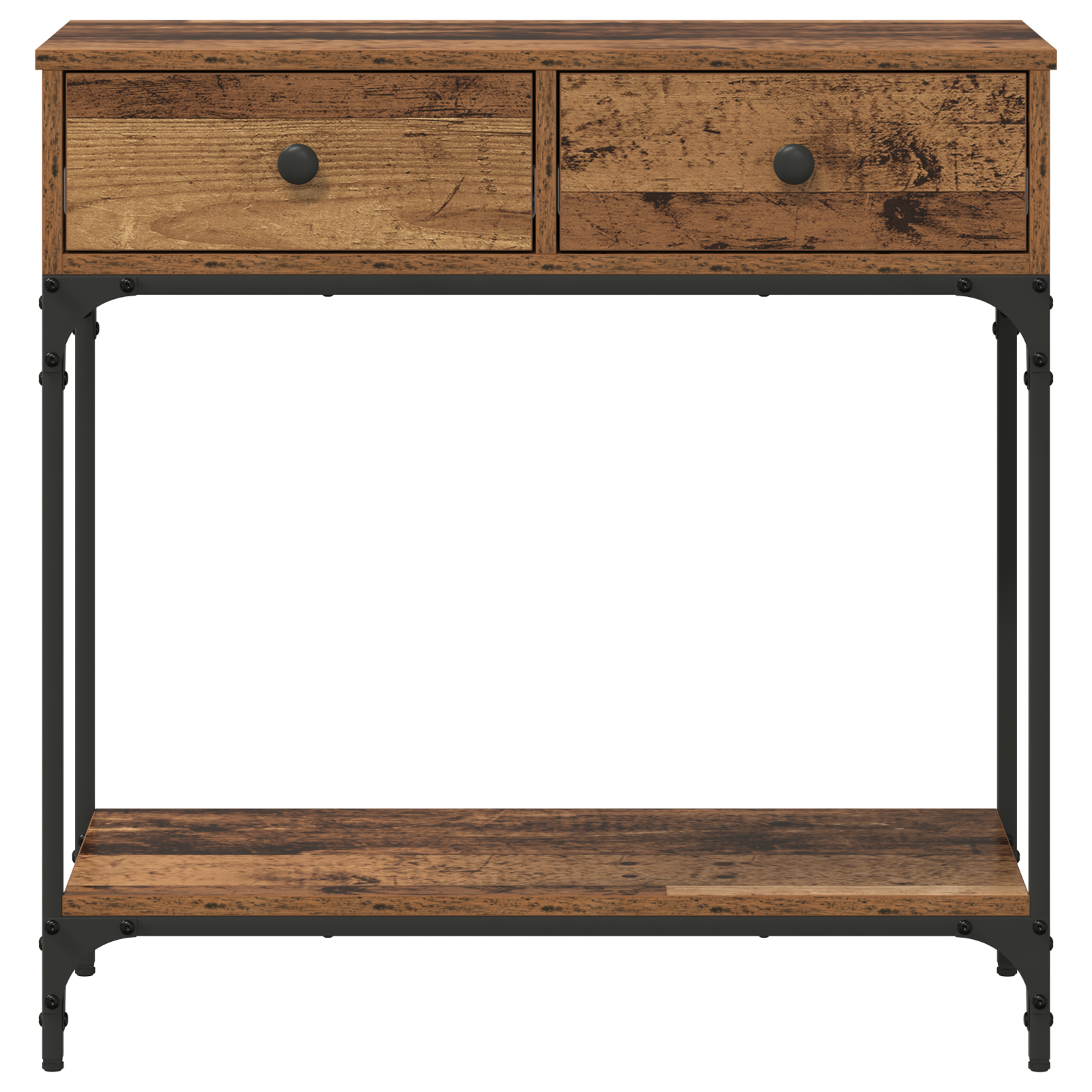 Tavolo Console Legno Vecchio 75x34.5x75 cm Legno Ingegnerizzato - Foto 5 di 9
